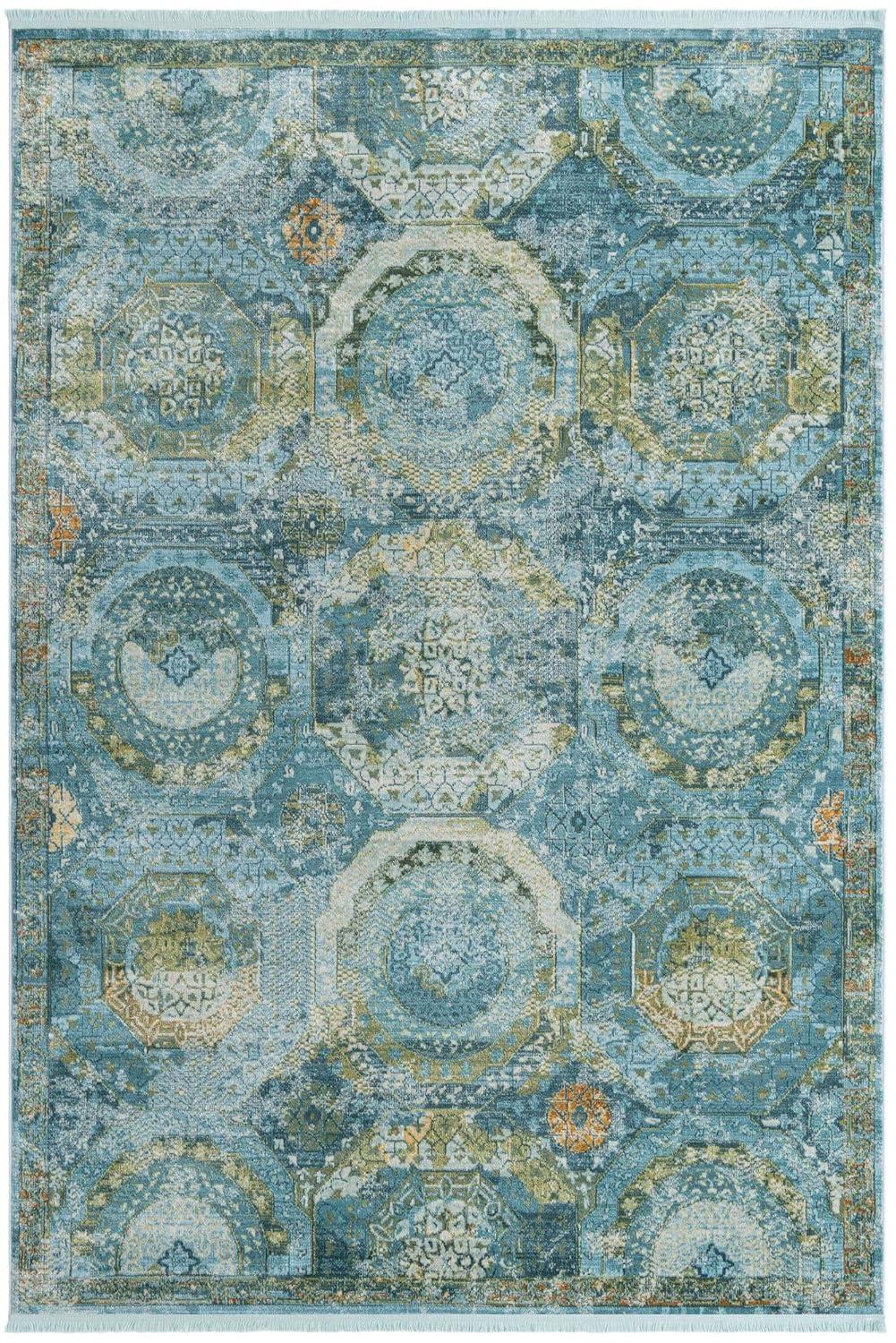 Unique Loom Baracoa Collection Area Rug - Coppelia (7'  x 10' Rectangle Light Blue/Blue)