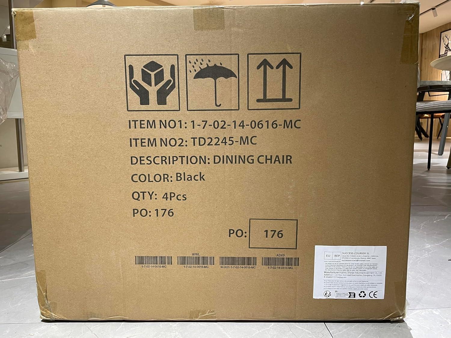 Chairs Set of 4, Modern Kitchen Dining Room Chairs, Upholstered Dining Accent Side Chairs in Faux Leather Cushion Seat and Sturdy Metal Legs (Set of 4 Brown Chairs)