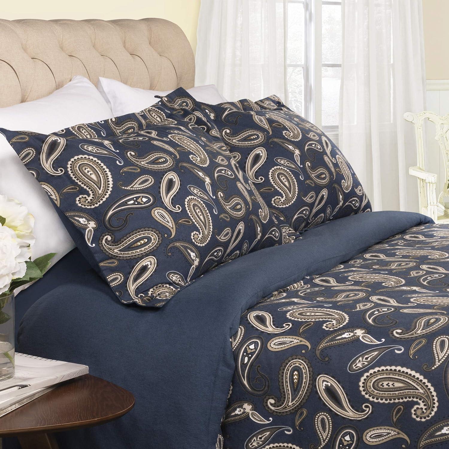 Impressions Manon Paisley Cotton Flannel Duvet Cover Set