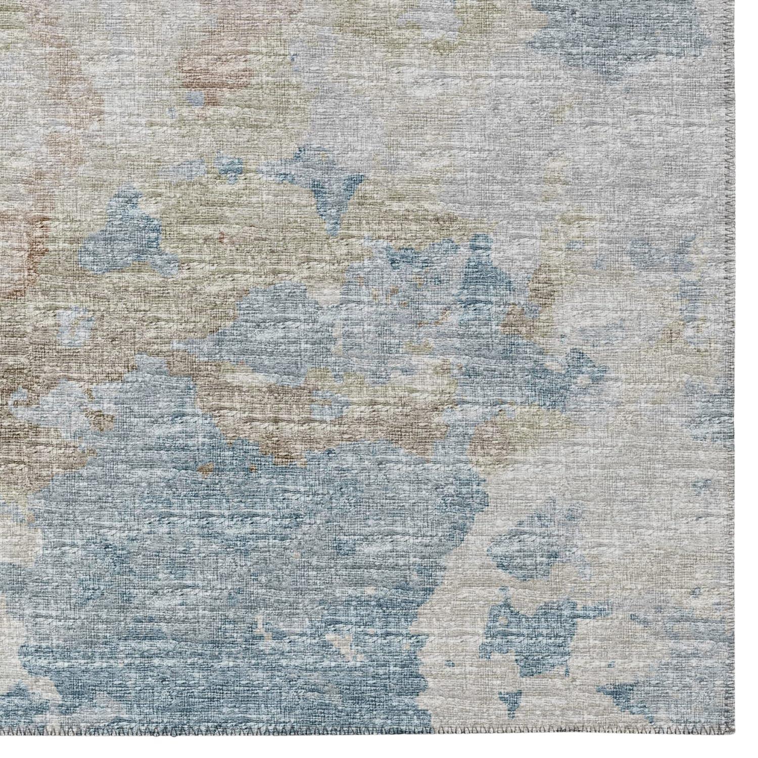 Addison Rugs Indoor/ Outdoor Accord Modern Polyester Washable Rug New 1'8" x 2'6" - Mocha Teal