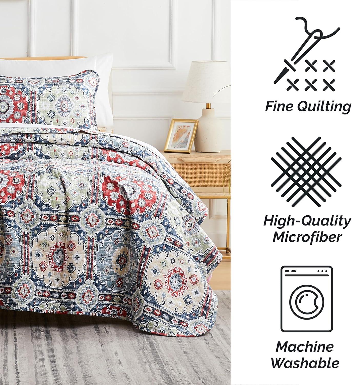 Southshore Fine Living Kilim Oversized 3-Piece Quilt Set with Shams