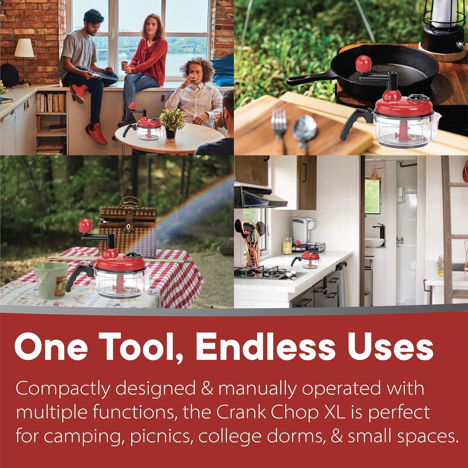 The Crank Chop Food Chopper and Processor XL, The Best Vegetable Chopper for Homemade Salsa and Dicing Ingredients Perfectly