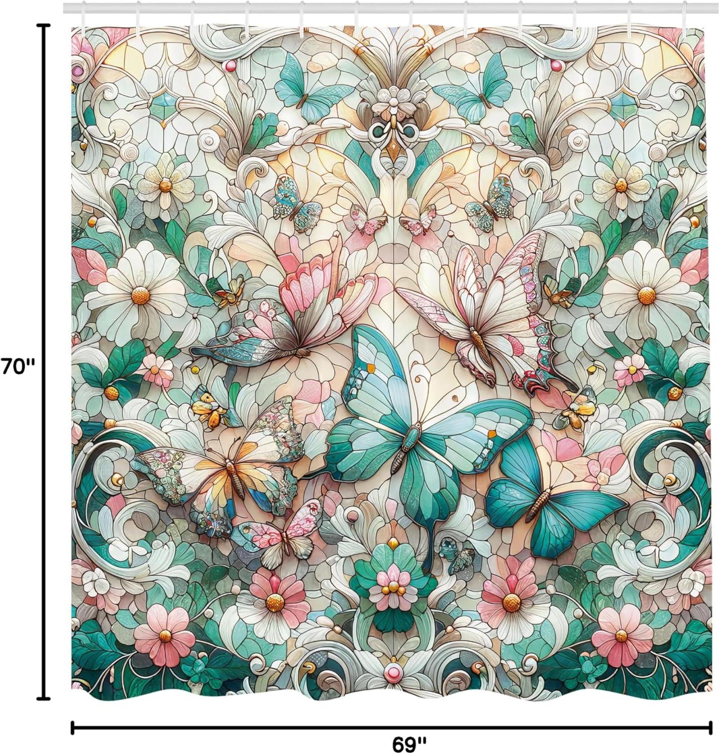 Abstract Shower Curtain, Retro Vertical Striped Background in Different Shades of Earthen Tones Image, Fabric Bathroom Set with Hooks, 69W X 70L Inches, Tan and Brown, by Ambesonne