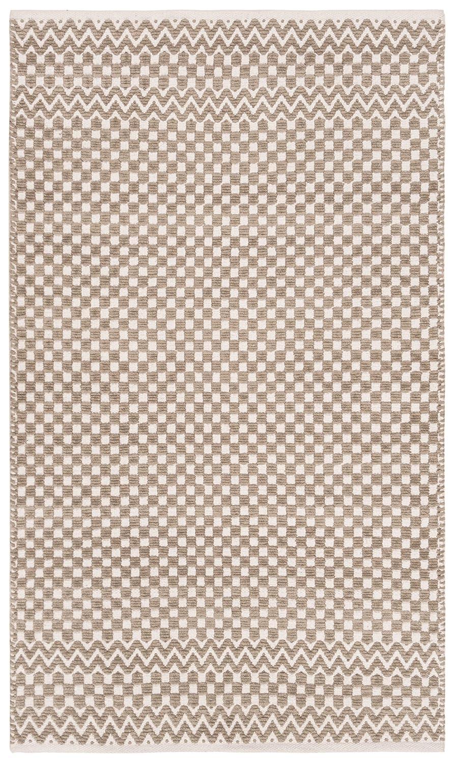 Boston BOS686 Flat Weave Indoor Area Rug - Taupe - 4'x6' - Safavieh