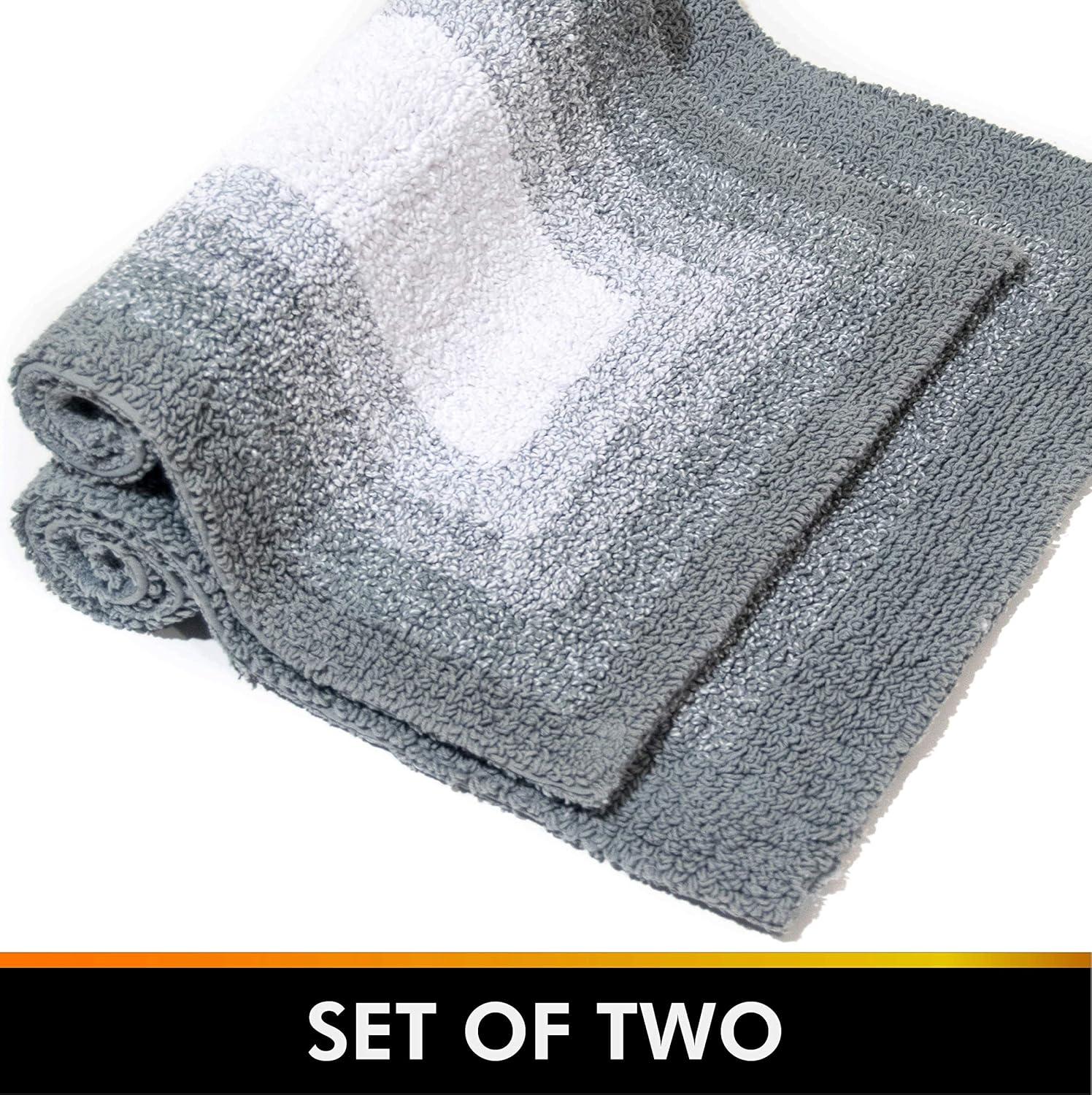 2pc Whitney Ombre Reversible Bath Rug Set Gray - Chesapeake