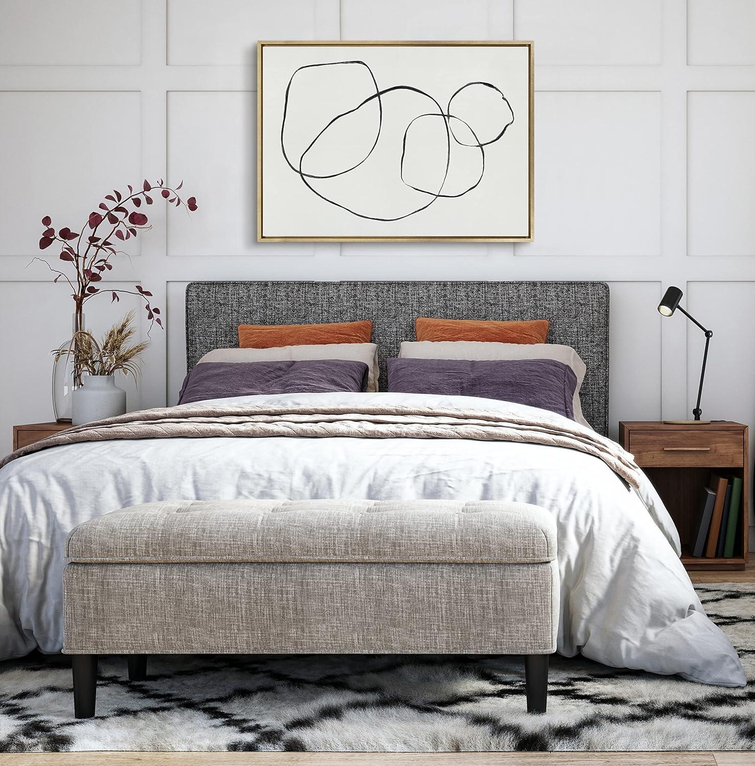 28" x 38" Sylvie 869 Going in Circles Framed Canvas by Teju Reval of SnazzyHues Gold: Modern Wall Art