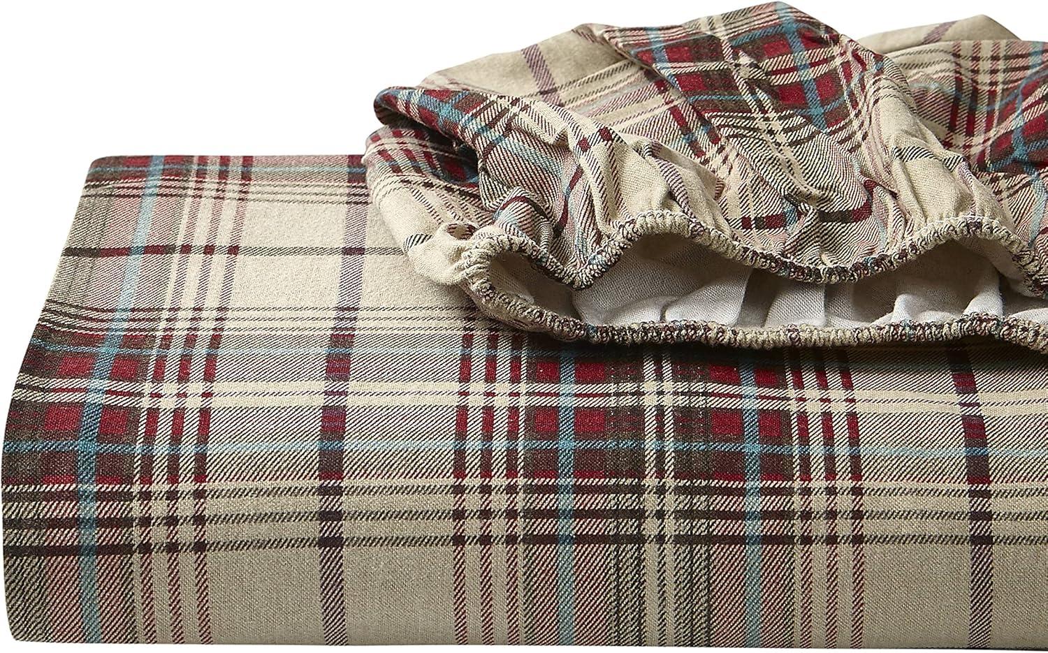 Eddie Bauer Flannel Sheet Set, King, Montlake Plaid