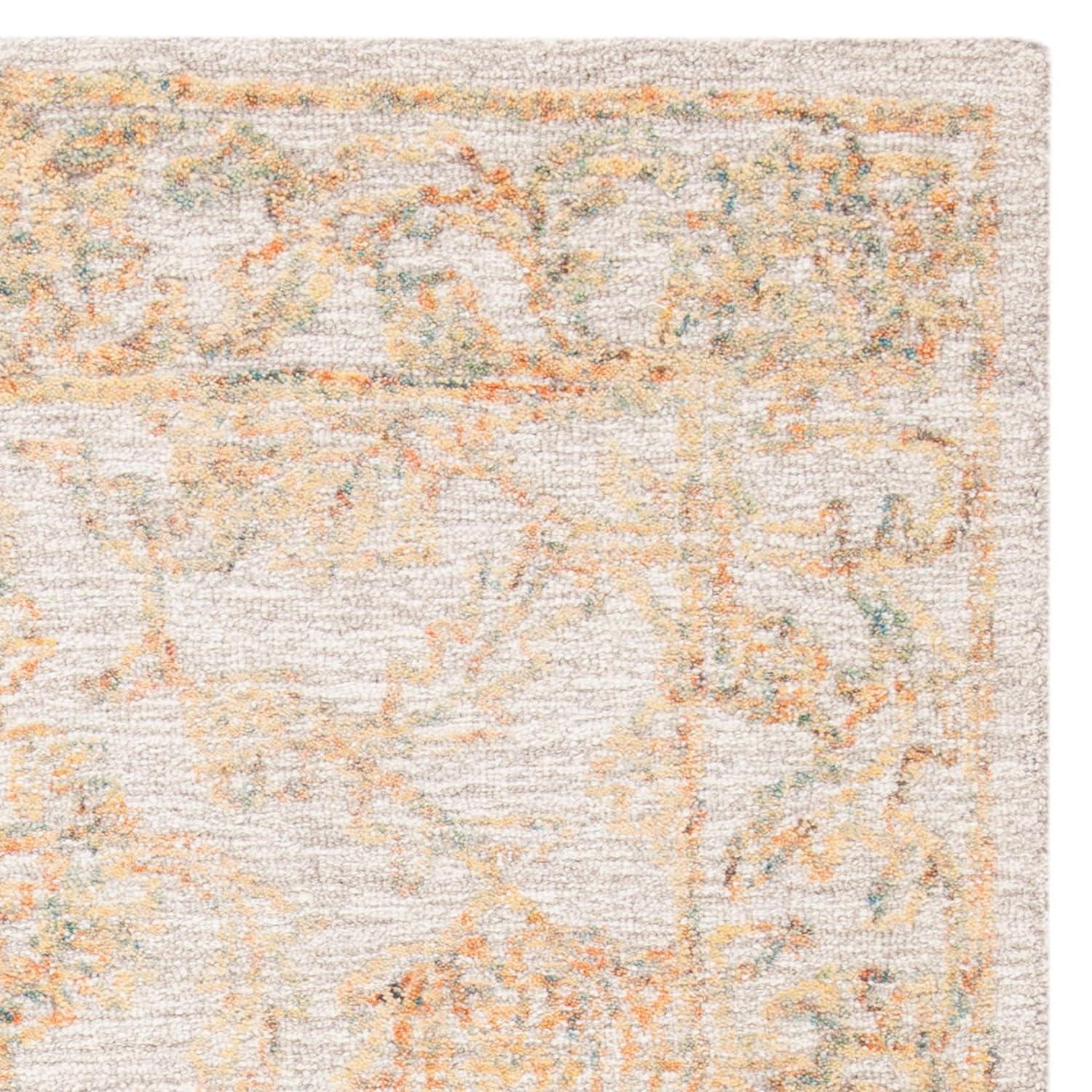 Abstract ABT477 Hand Tufted Area Rug - Beige/Gold - 6' X 6' Square - Safavieh.
