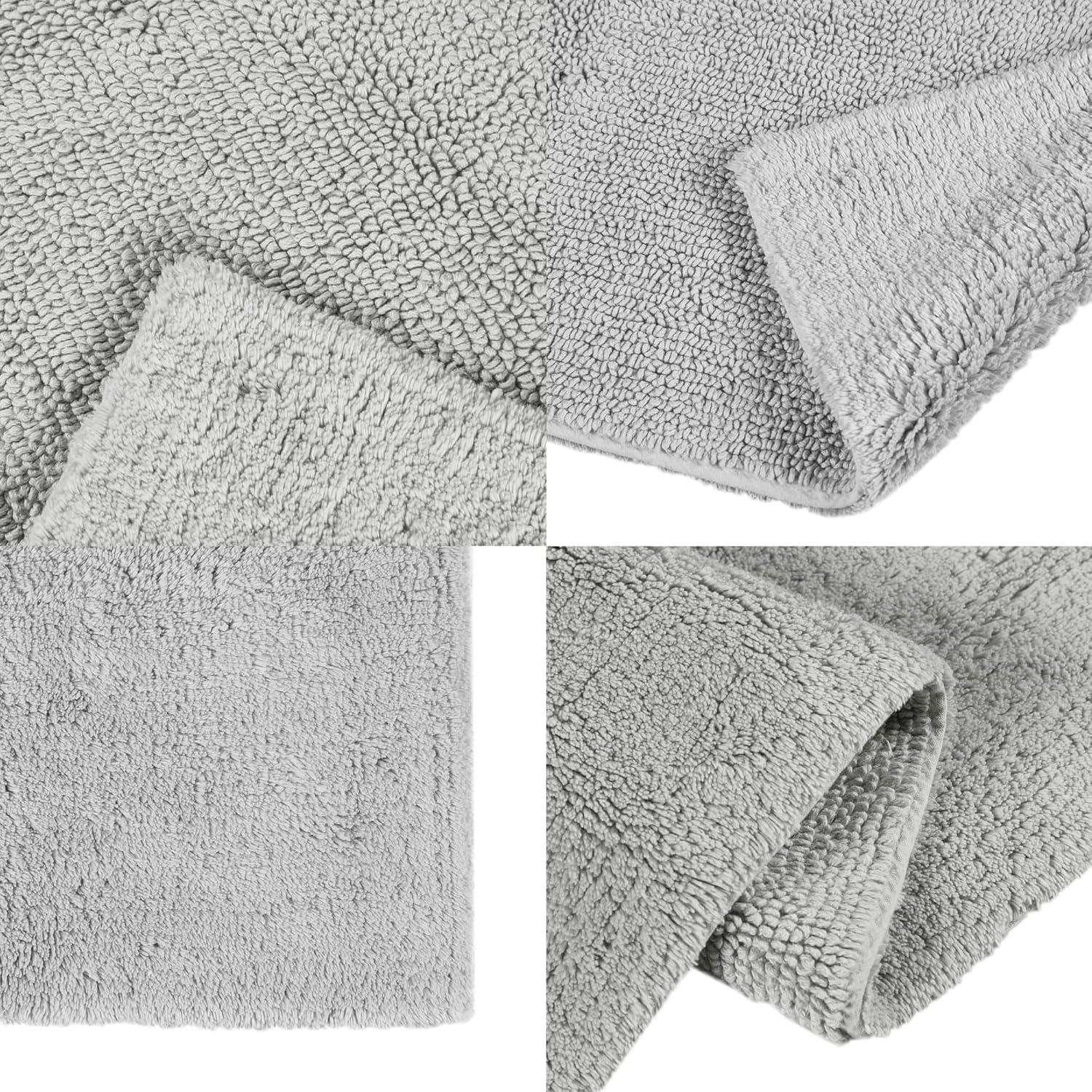 Beautyrest Plume Luxurious Cotton-Viscose 21"x34" Reversible Bath Rug in Gray