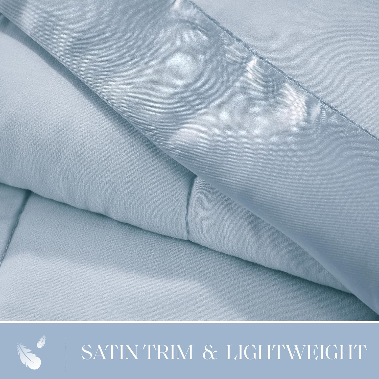 Lightweight Down Alternative Blanket with Satin Trim