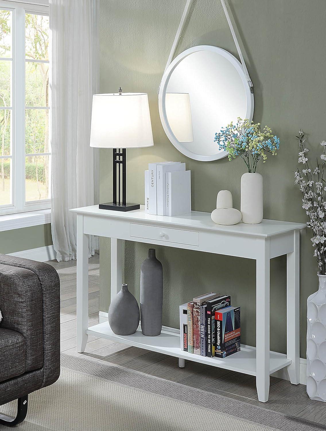 American Heritage Console Table with Drawer, White