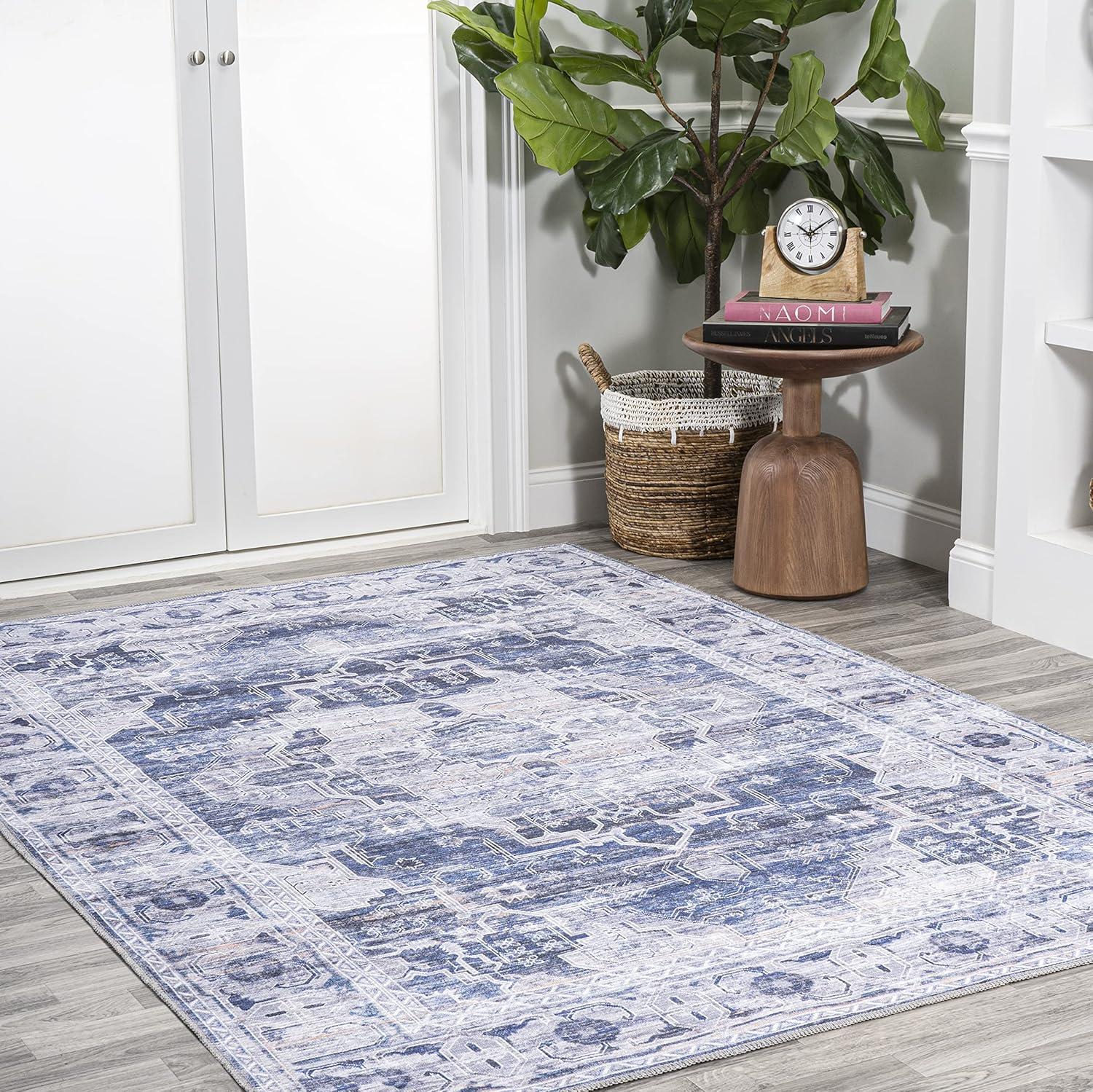 Alanya Ornate Medallion Washable Area Rug - JONATHAN Y