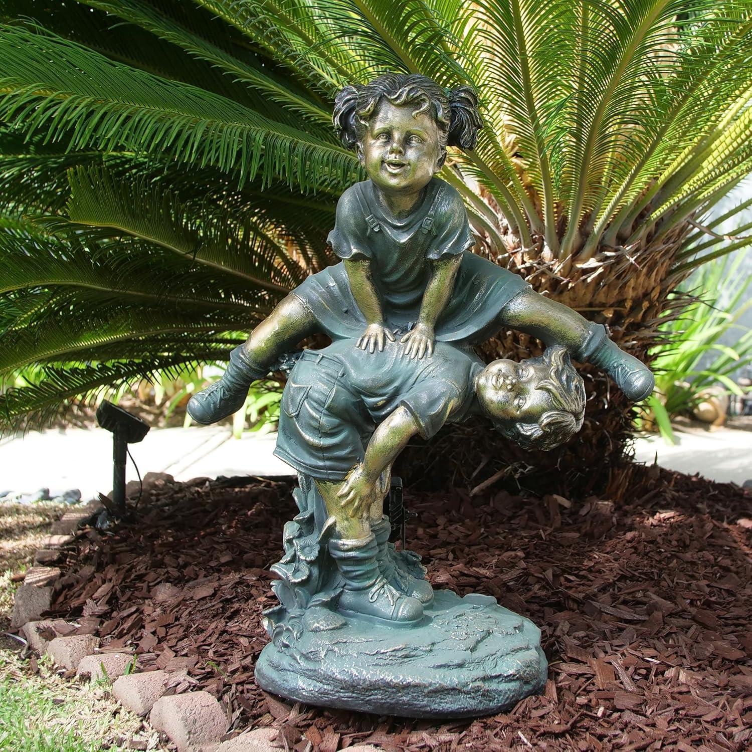 Alpine Corporation Niña Saltando sobre la Estatua Del Niño