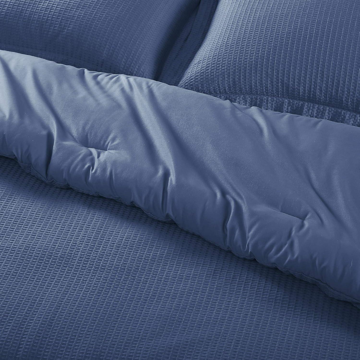 Brielle Home Pierce Waffle 100% Cotton 3 Piece Comforter Set