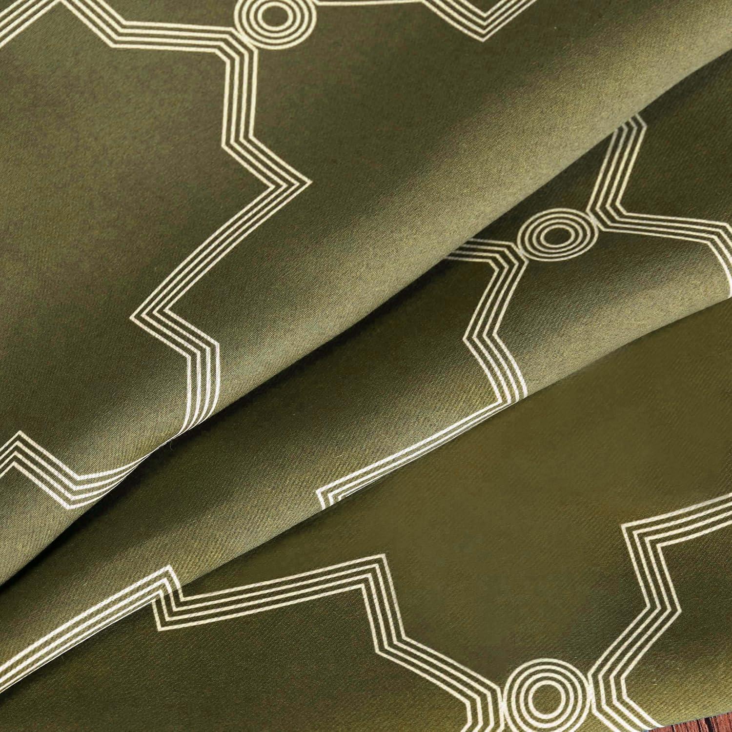 Superior Trellis Blackout Curtains, Rod Pocket, Set of 2, 42" x 96", Olive Green