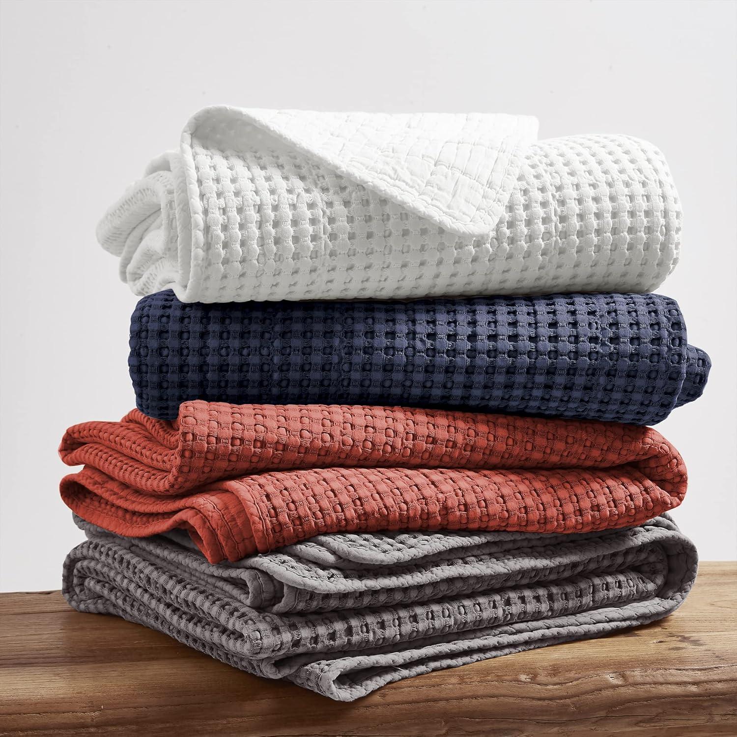 Mills Waffle Charcoal Quilted Throw - Levtex Home