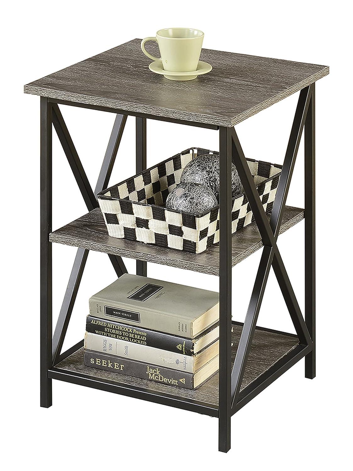 Tucson 3 Tier End Table, Weathered Gray
