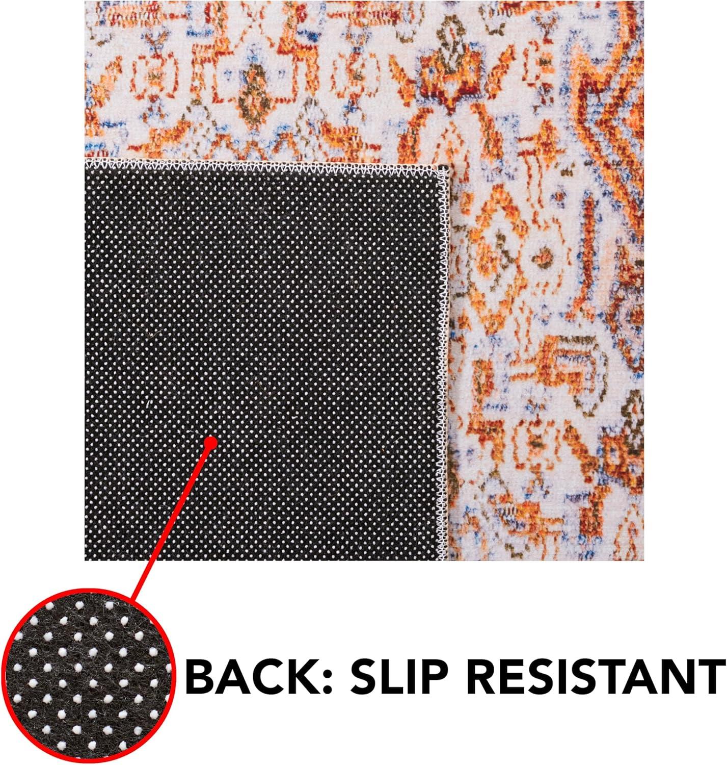 Tucson TSN166 Power Loomed Machine Washable Area Rug - Beige/Rust - 8'x10' - Safavieh.