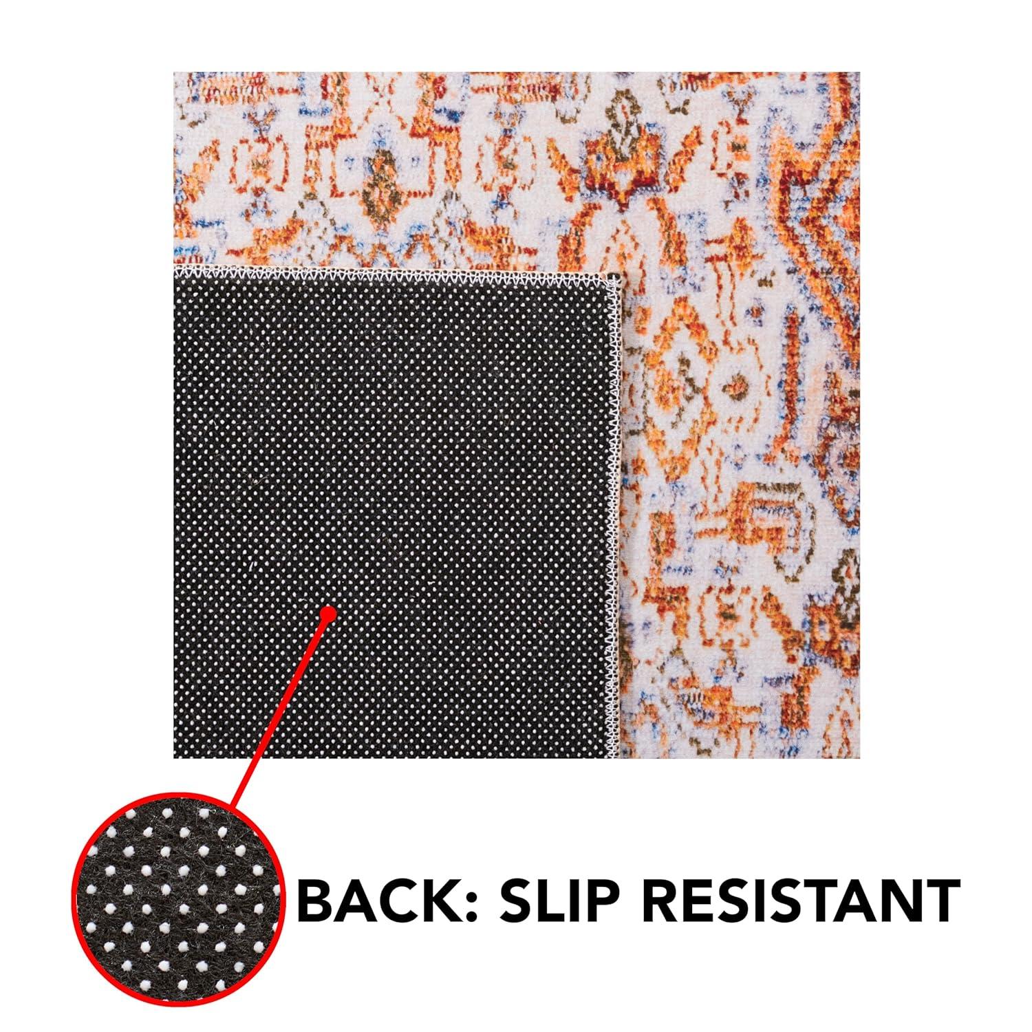 Tucson TSN166 Power Loomed Machine Washable Area Rug - Beige/Rust - 8'x10' - Safavieh.