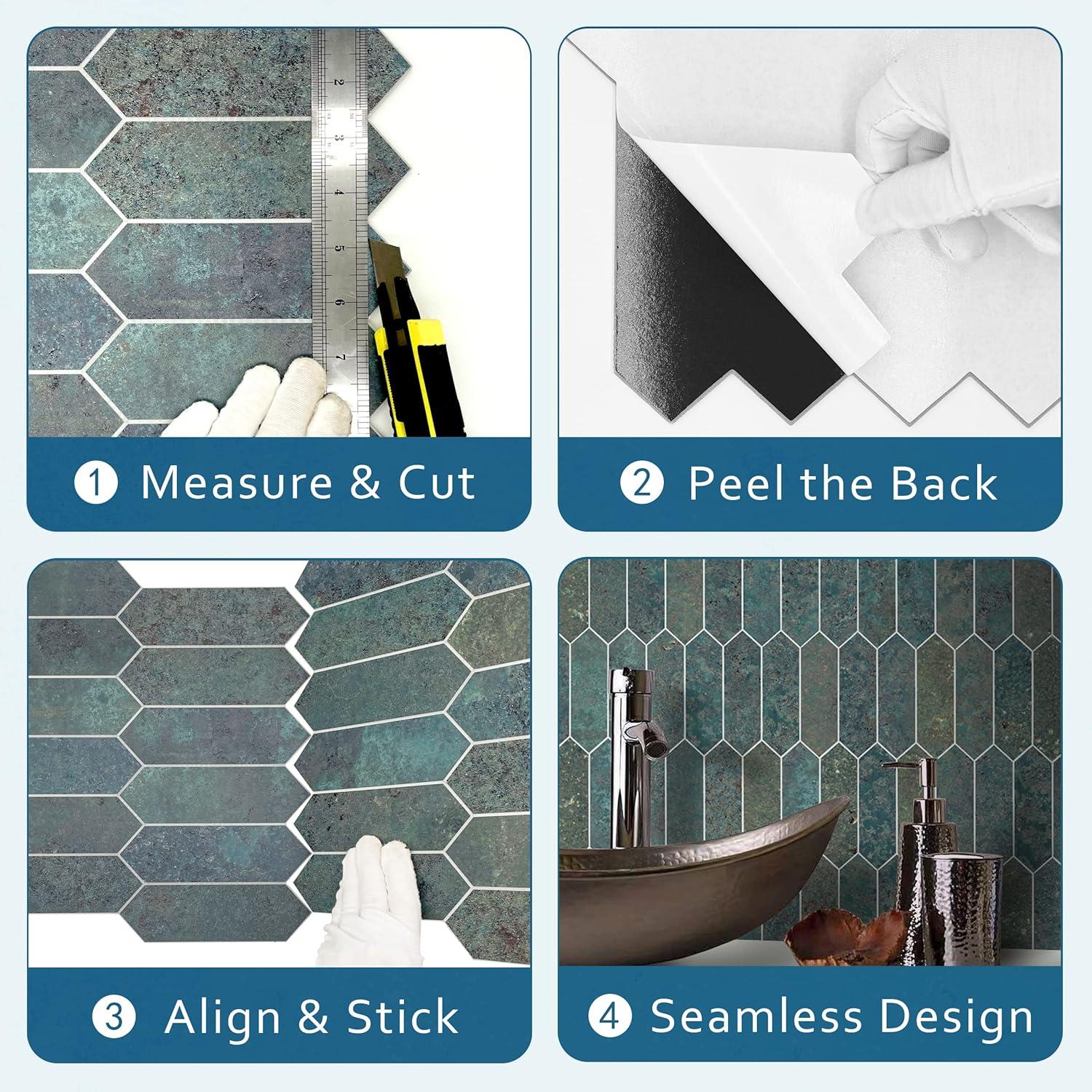 Sunwings 12" x 11.22" Stone Composite Peel & Stick Mosaic Tile