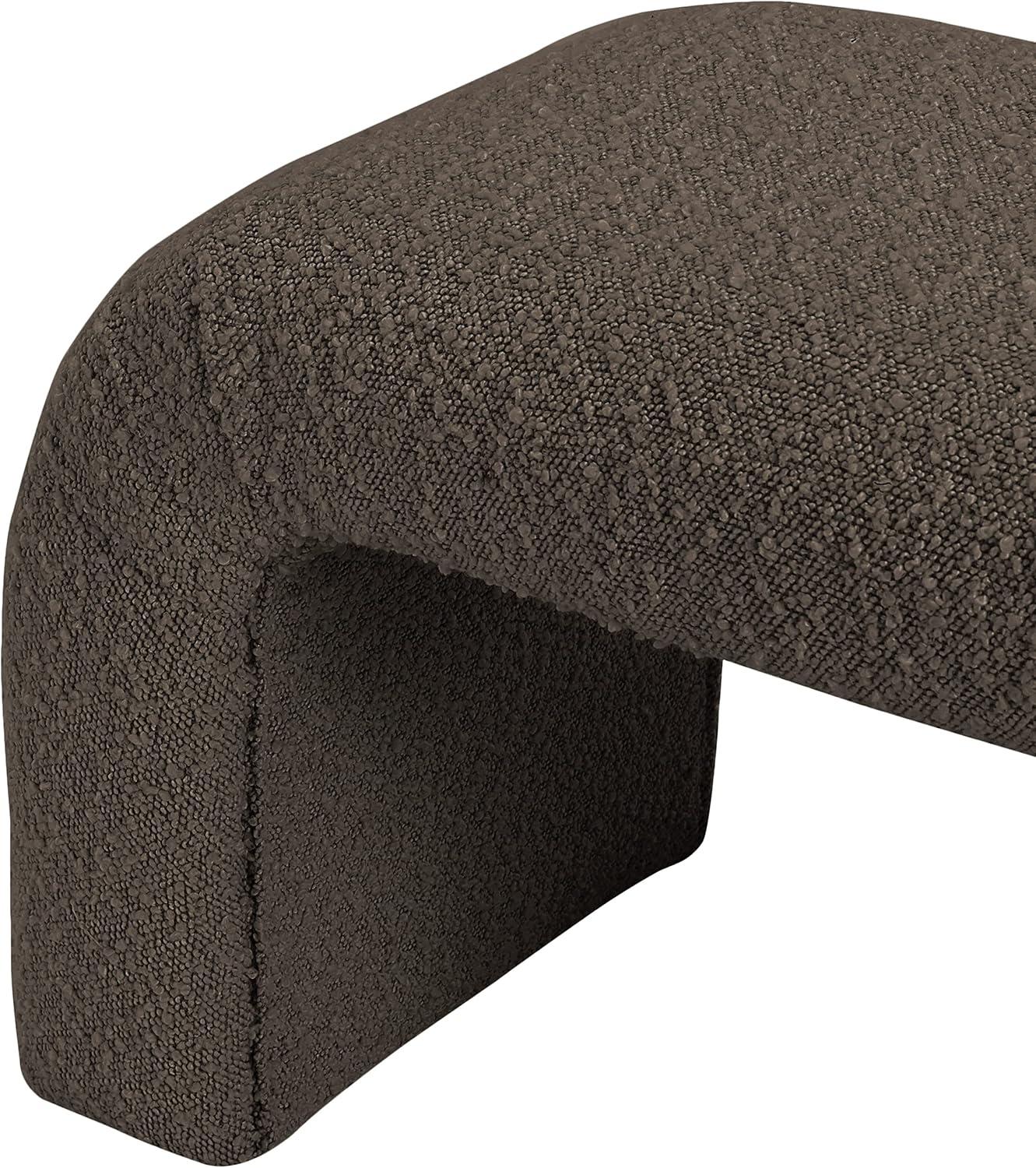 Meridian Furniture Niagara Black Boucle Fabric Bench