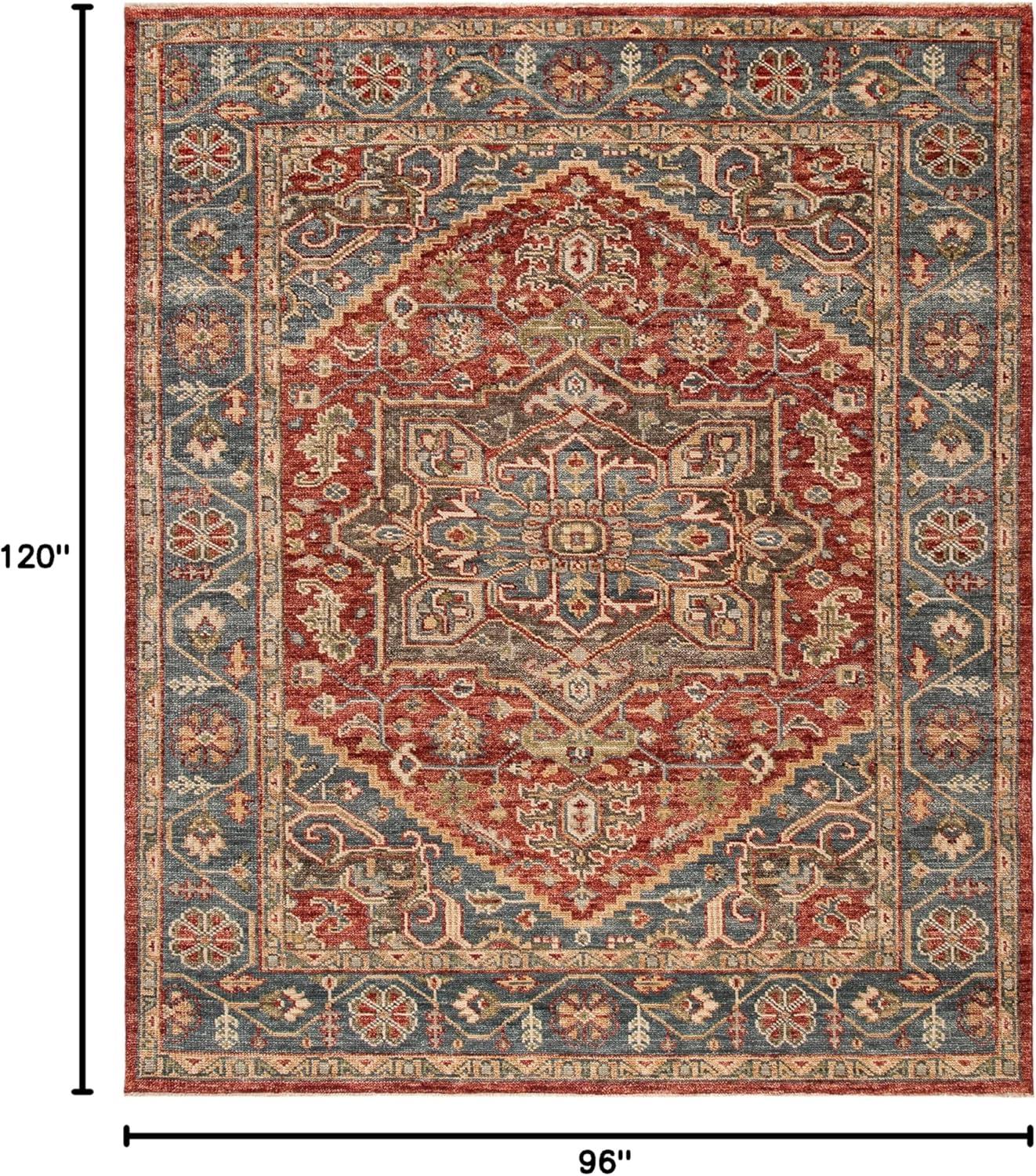 Samarkand SRK121 Hand Knotted Area Rug - Red/Blue - 8'x10' - Safavieh.