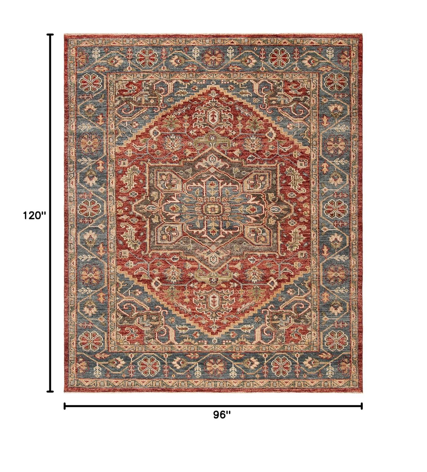 Samarkand SRK121 Hand Knotted Area Rug - Red/Blue - 8'x10' - Safavieh.