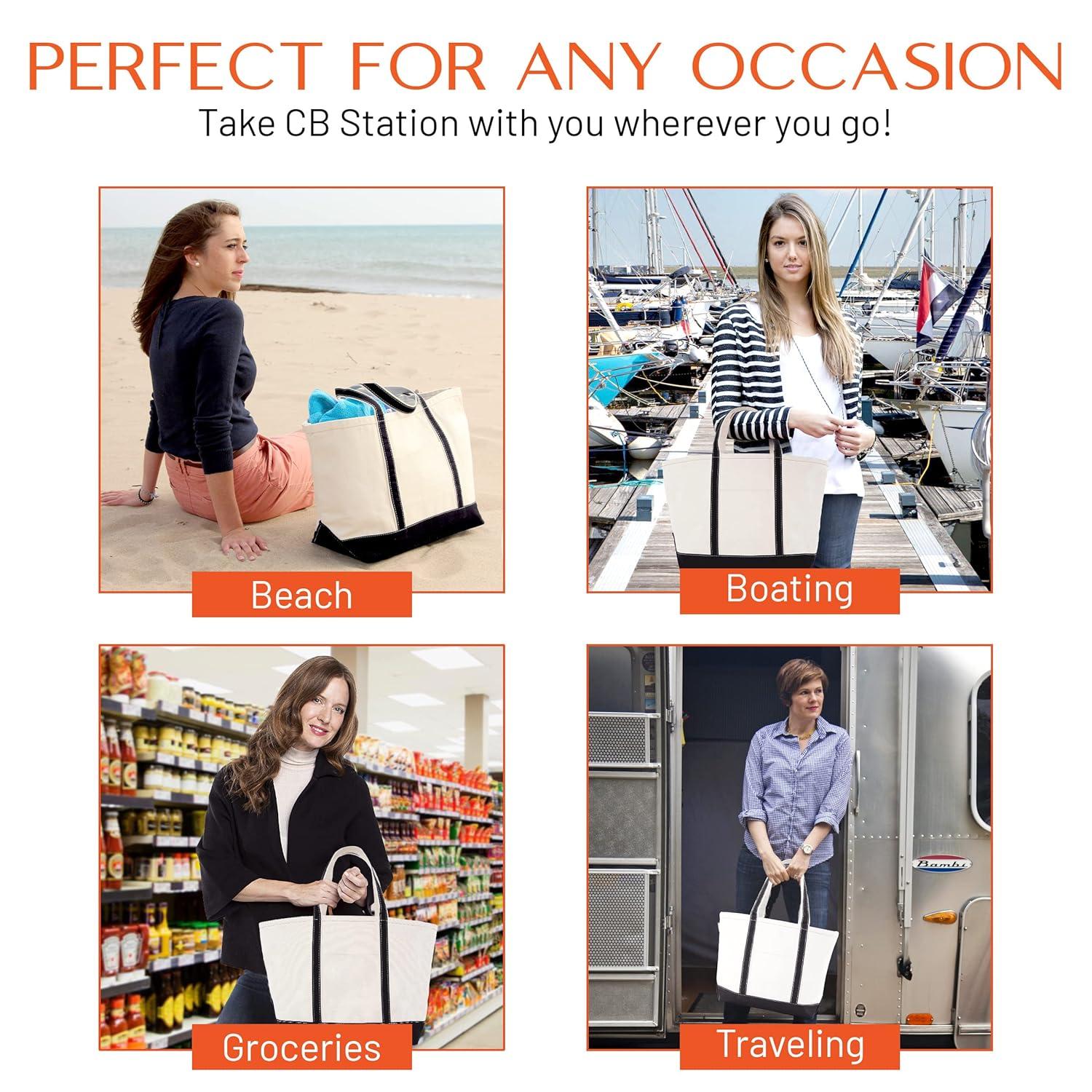 Medium Classic Canvas Tote Bag for Women, Top Zipper Closure, Outer Pocket, Daily Essentials, Groceries, Traveling