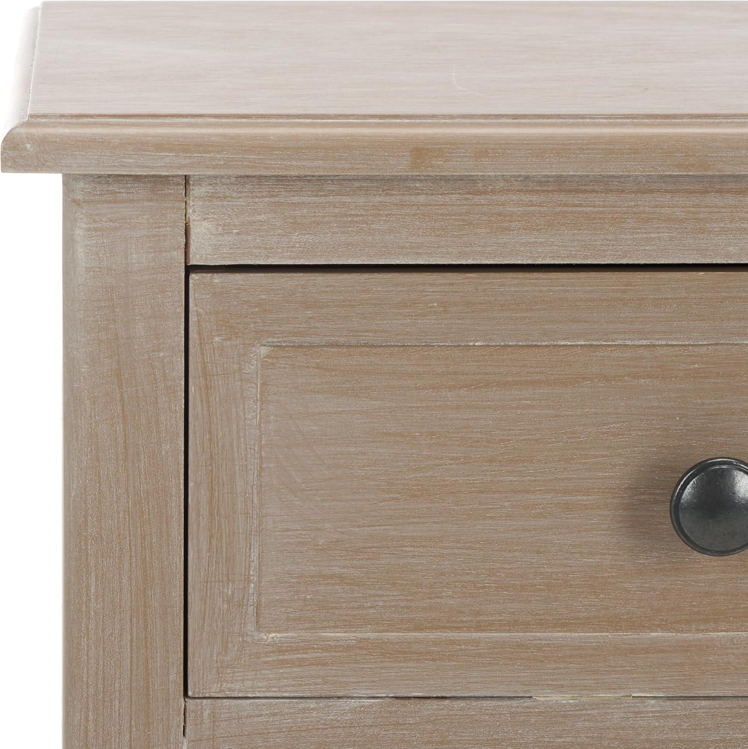 Everly Drawer Side Table - Taupe - Safavieh.
