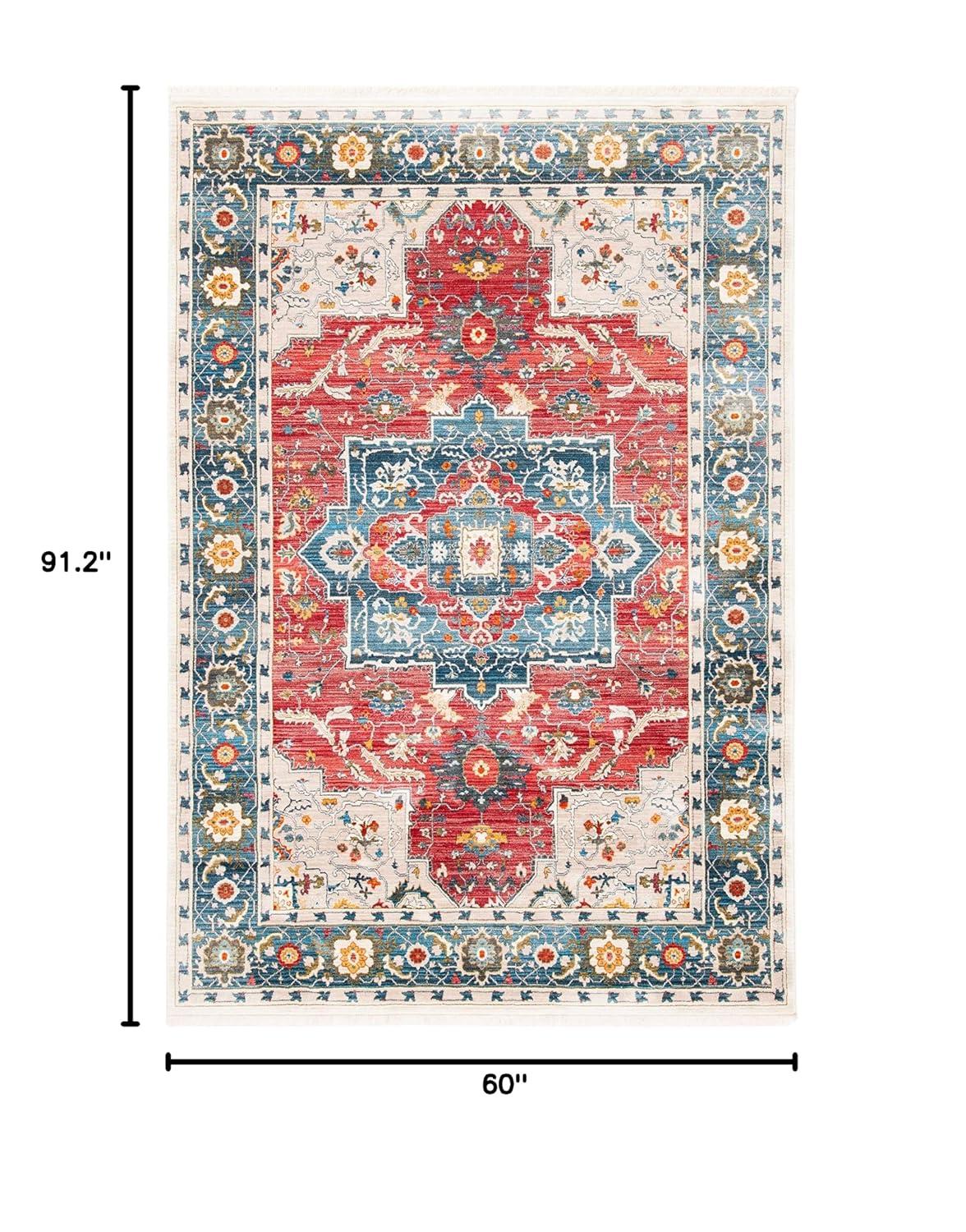 Vintage Persian VTP478 Power Loomed Area Rug - Red/Blue - 5'x7'6" - Safavieh.