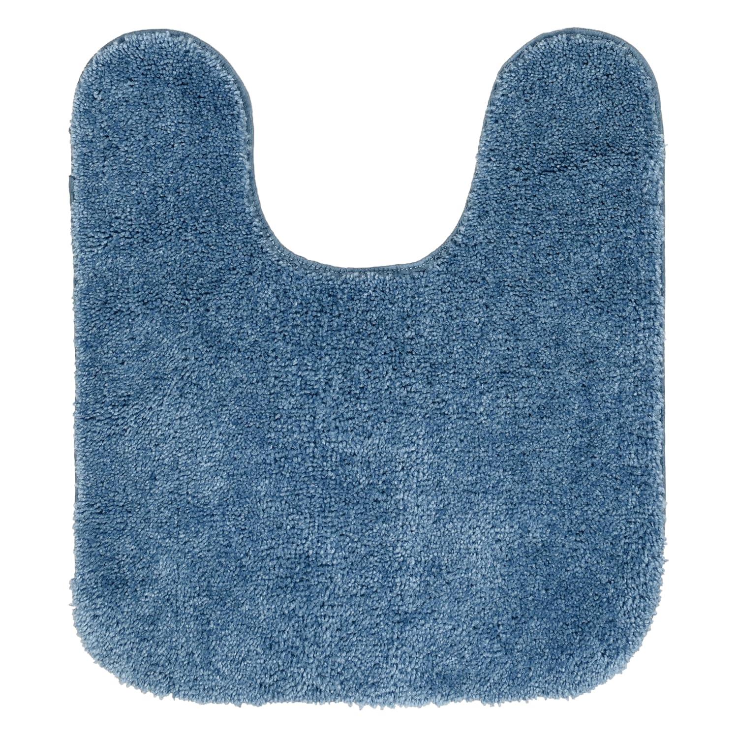 4pc Traditional Nylon Washable Bathroom Rug Set Basin Blue - Garland Rug: Includes Lid & Contour Cover, Machine Made