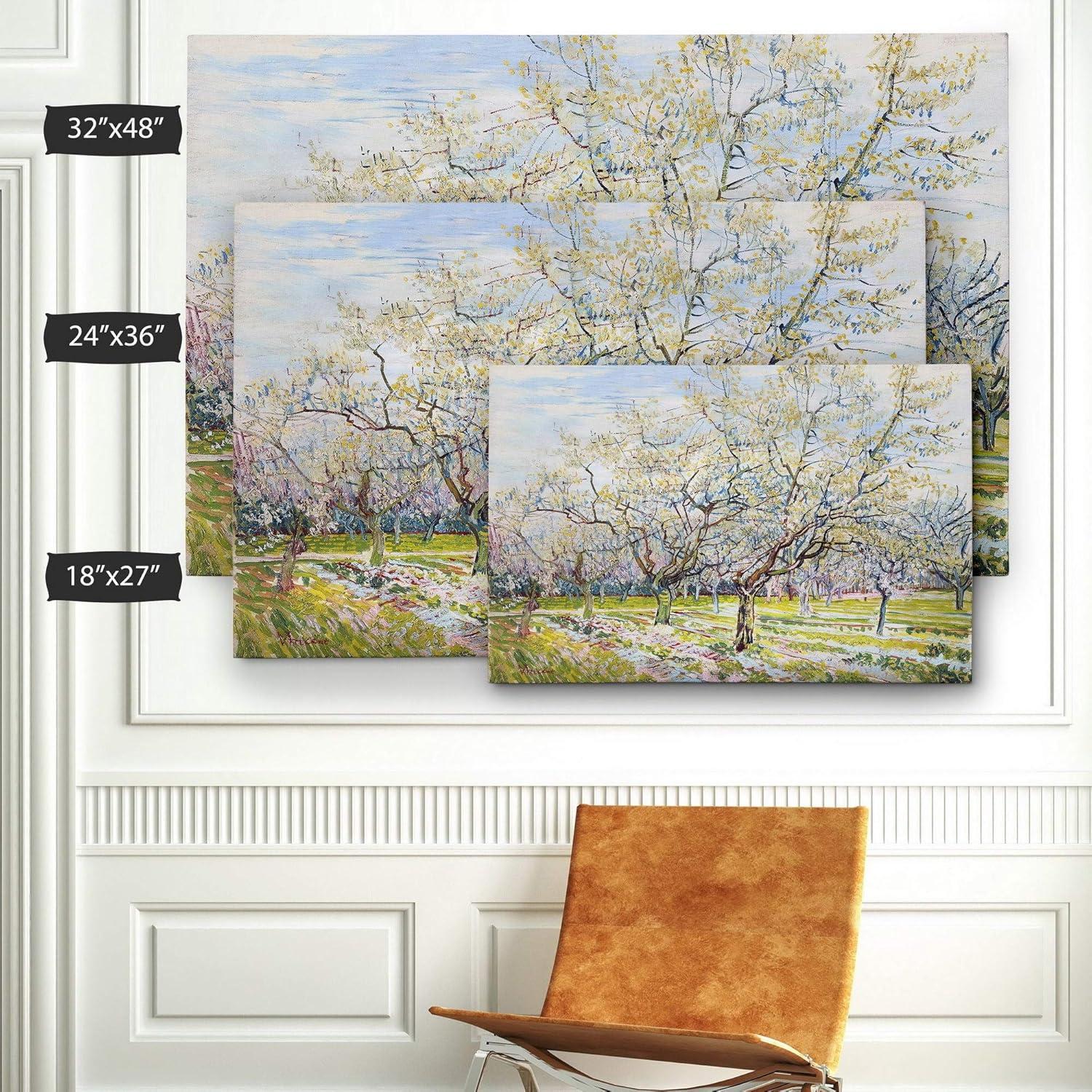 Vincent Van Gogh Blossoming Trees Canvas Wall Art, 19x28