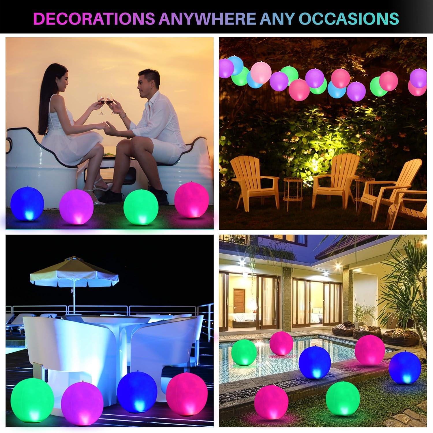 Solar Powered Color Changing 14-inch Floating Pool Lights