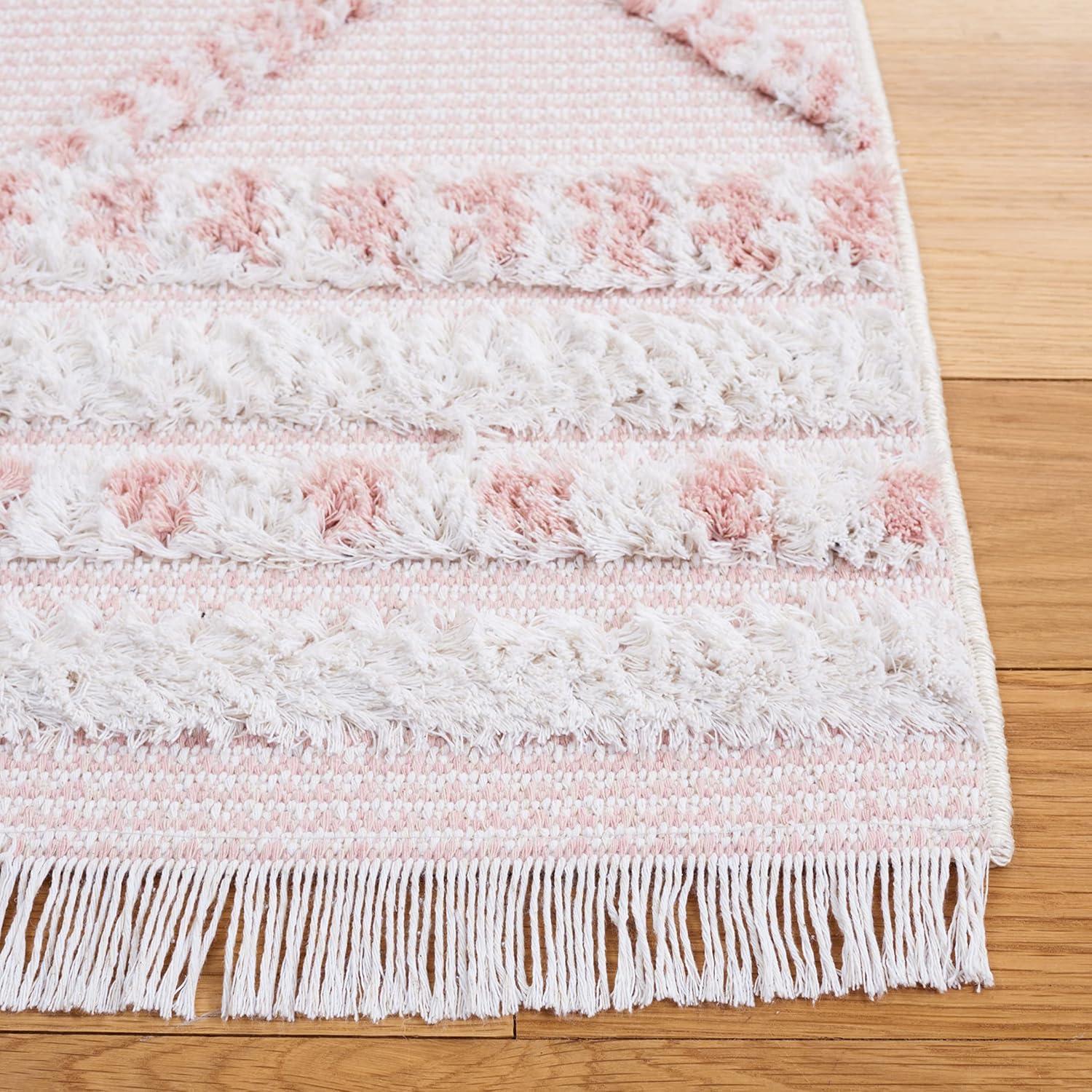 SAFAVIEH Augustine Reannon Geometric Runner Rug, Pink/Ivory, 2' x 9'