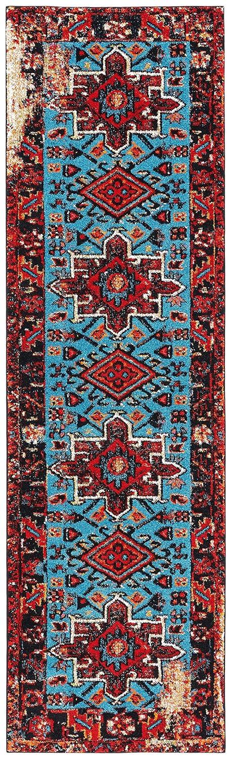 Vintage Hamadan VTH211 Power Loomed Indoor Runner Rug - Red/Light Blue - 2'3"x6' - Safavieh