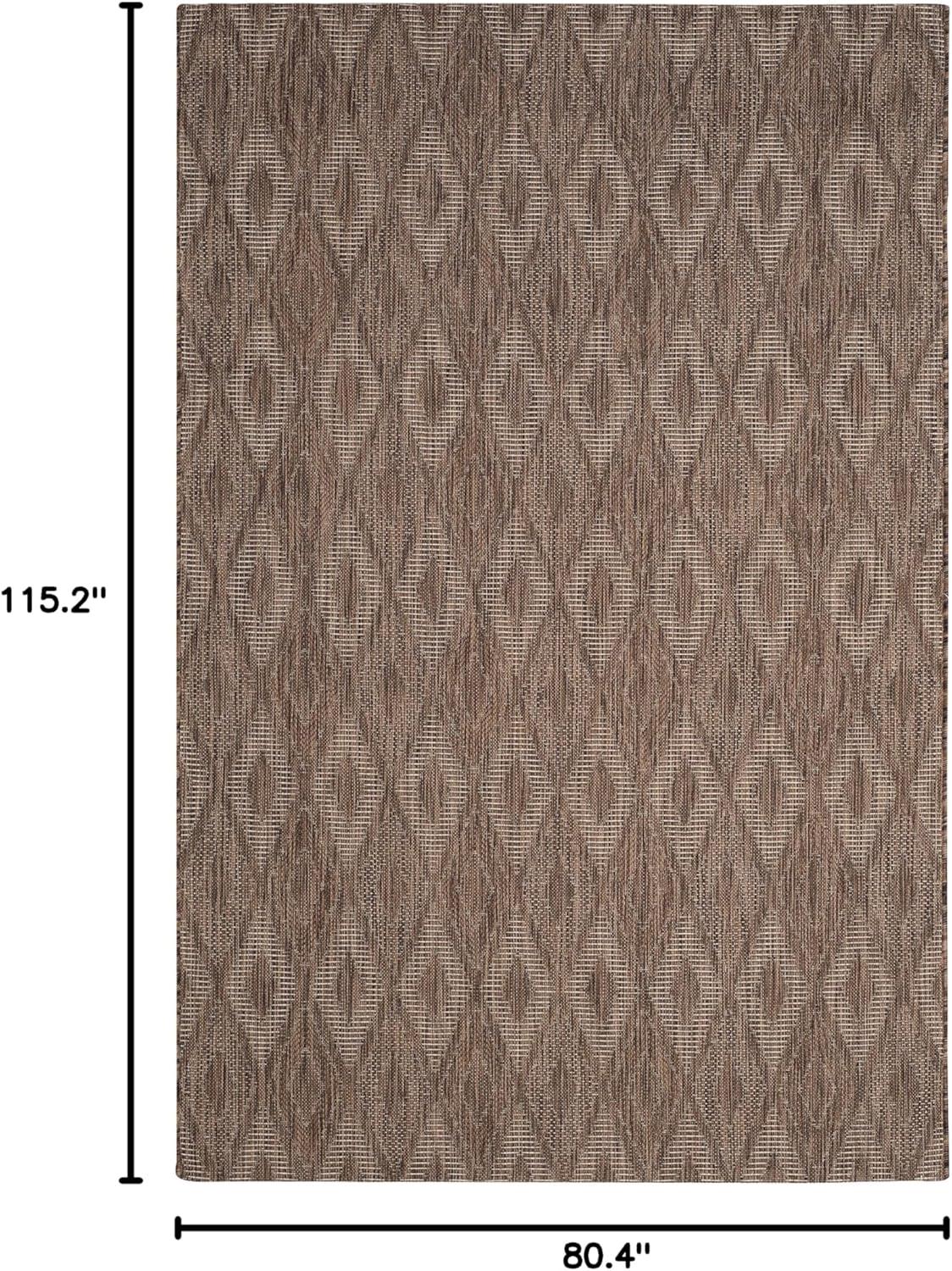 Courtyard CY8522 Power Loomed Indoor and Outdoor Area Rug - Brown/Brown - 6'7"x9'6" - Safavieh
