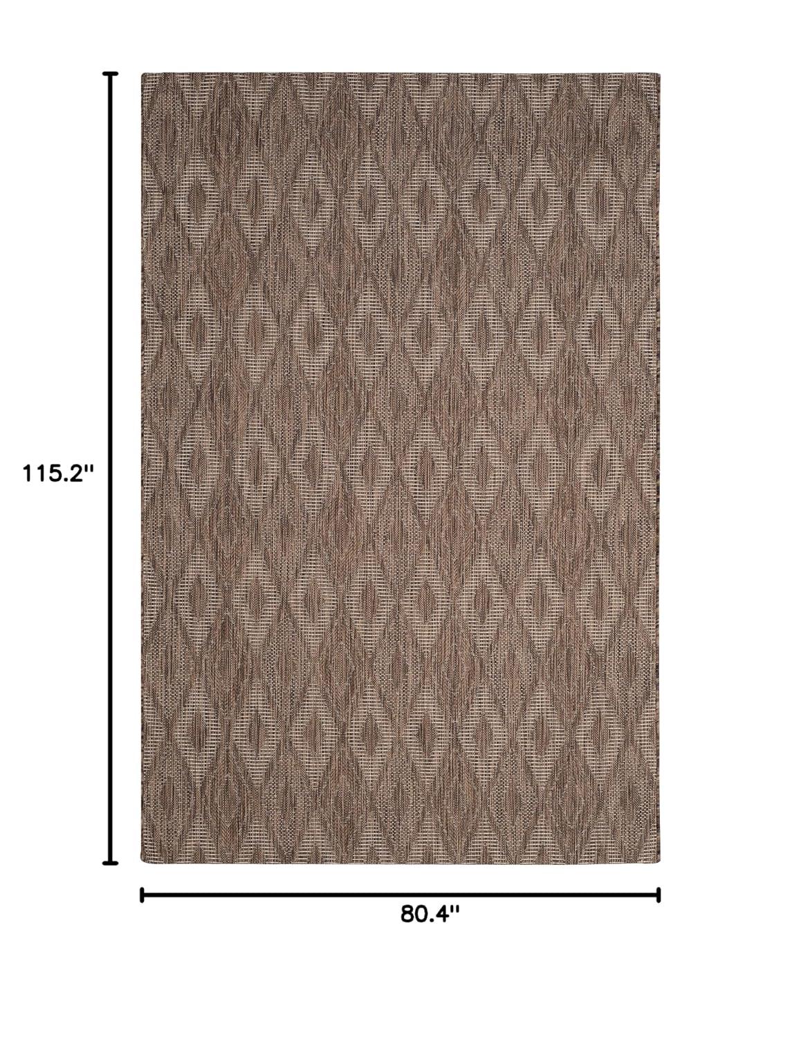 Courtyard CY8522 Power Loomed Indoor and Outdoor Area Rug - Brown/Brown - 6'7"x9'6" - Safavieh