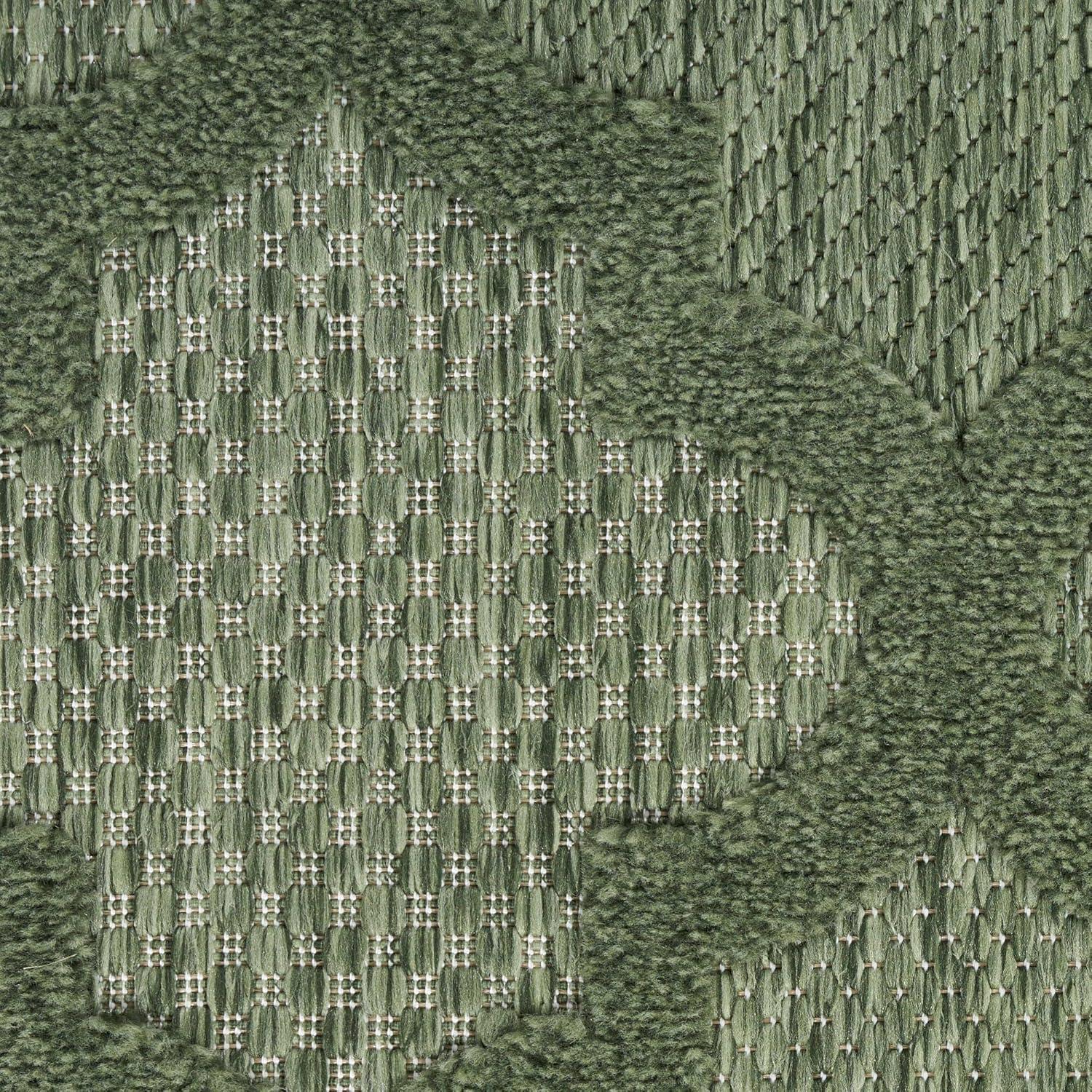Easy Care Green 2 ft. x 8 ft. Trellis Contemporary Runner Area Rug