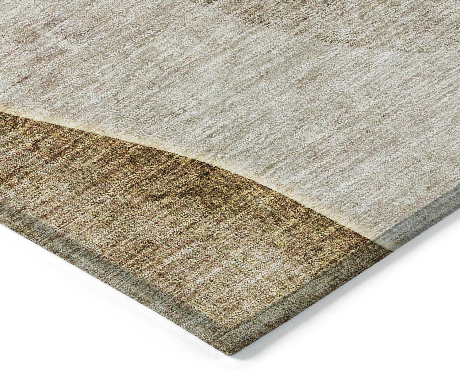 Taupe and Gray Synthetic Flat Woven 8' x 10' Area Rug