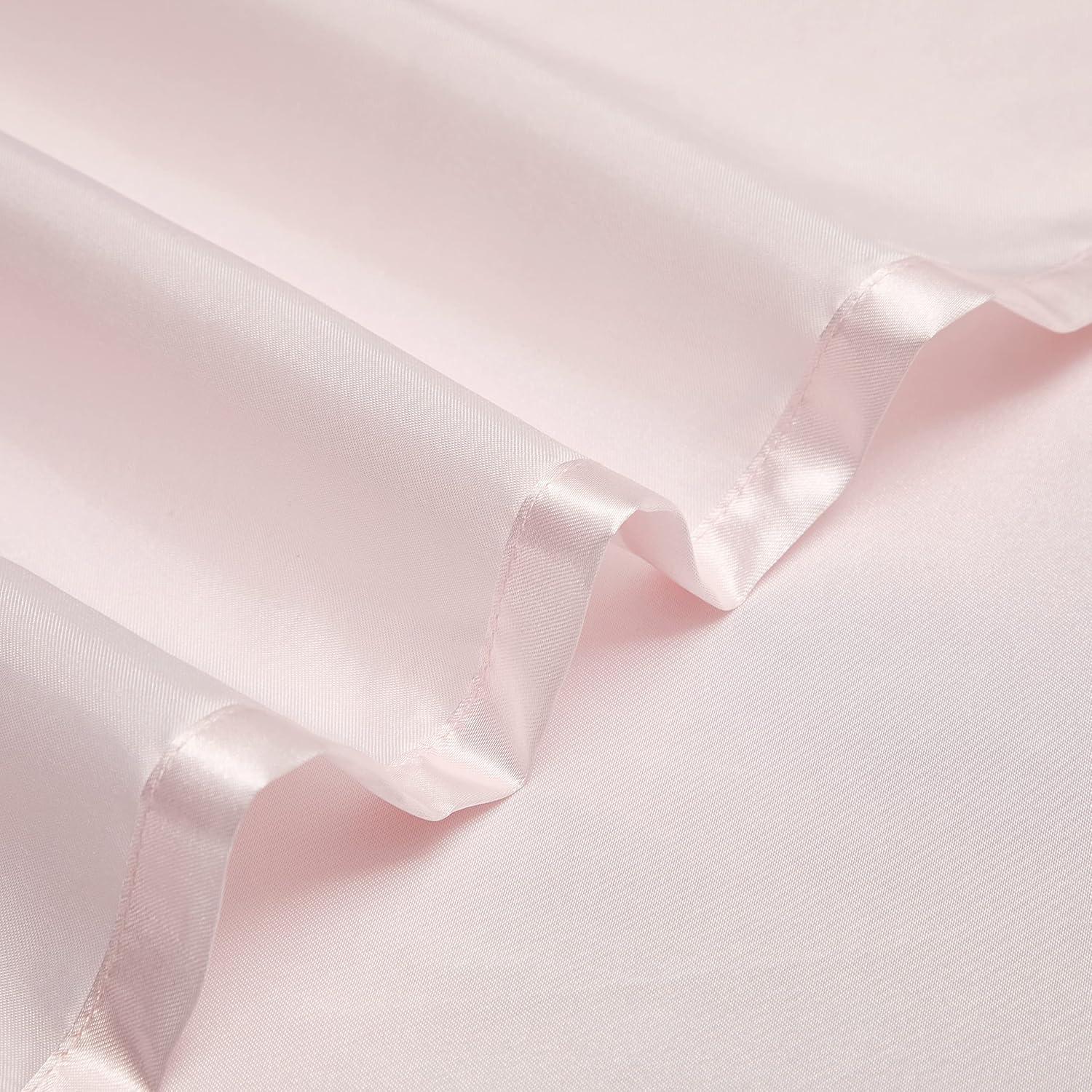 Blush Pink Satin King Sheet Set with Deep Pockets