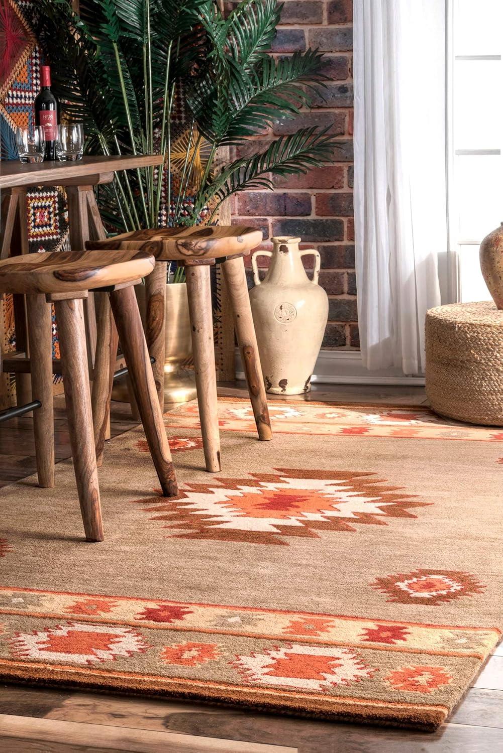 Shyla Abstract Sage Doormat 3 ft. x 5 ft. Area Rug
