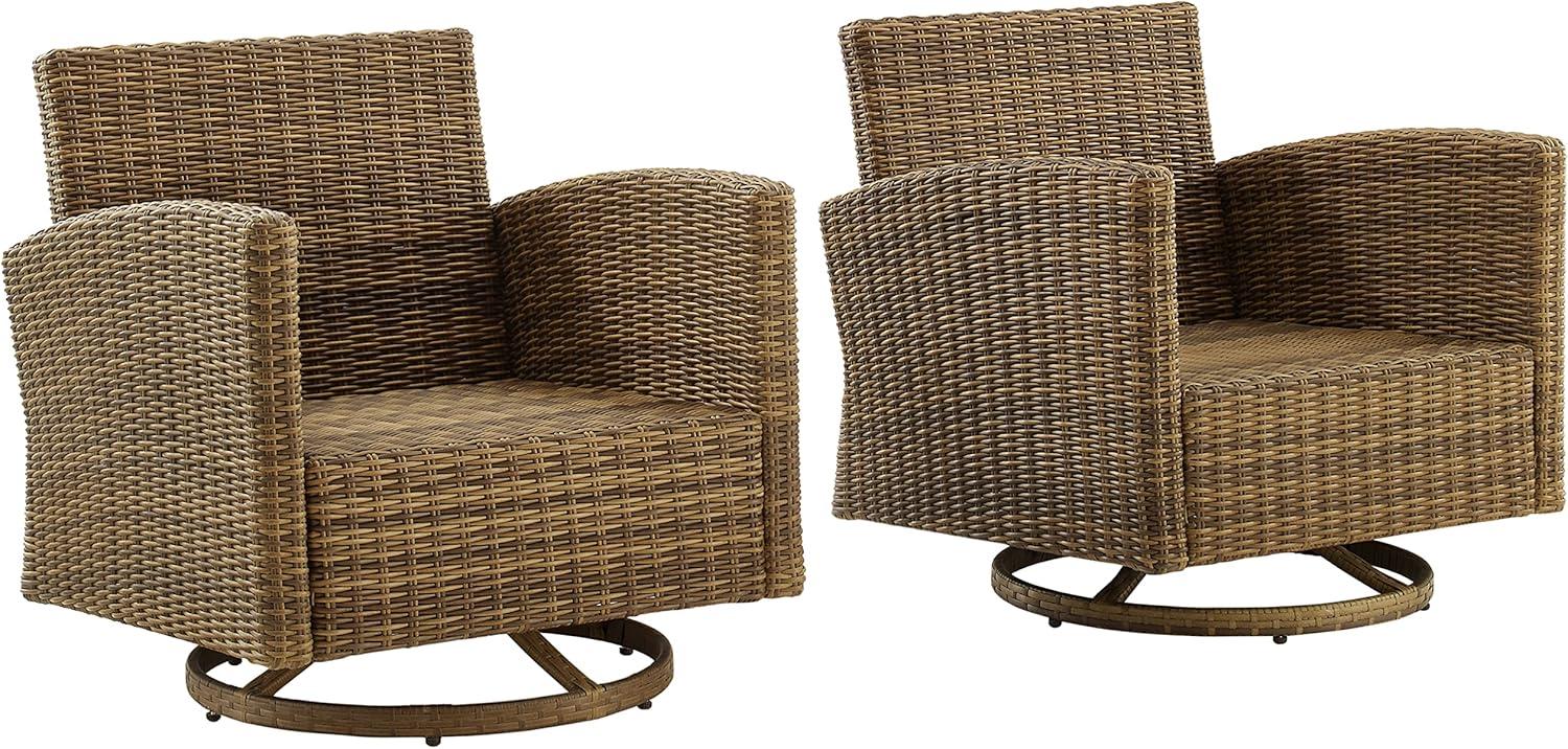 Bradenton 2Pc Outdoor Wicker Swivel Rocker Chair Set Sangria/Weathered Brown - 2 Swivel Rockers