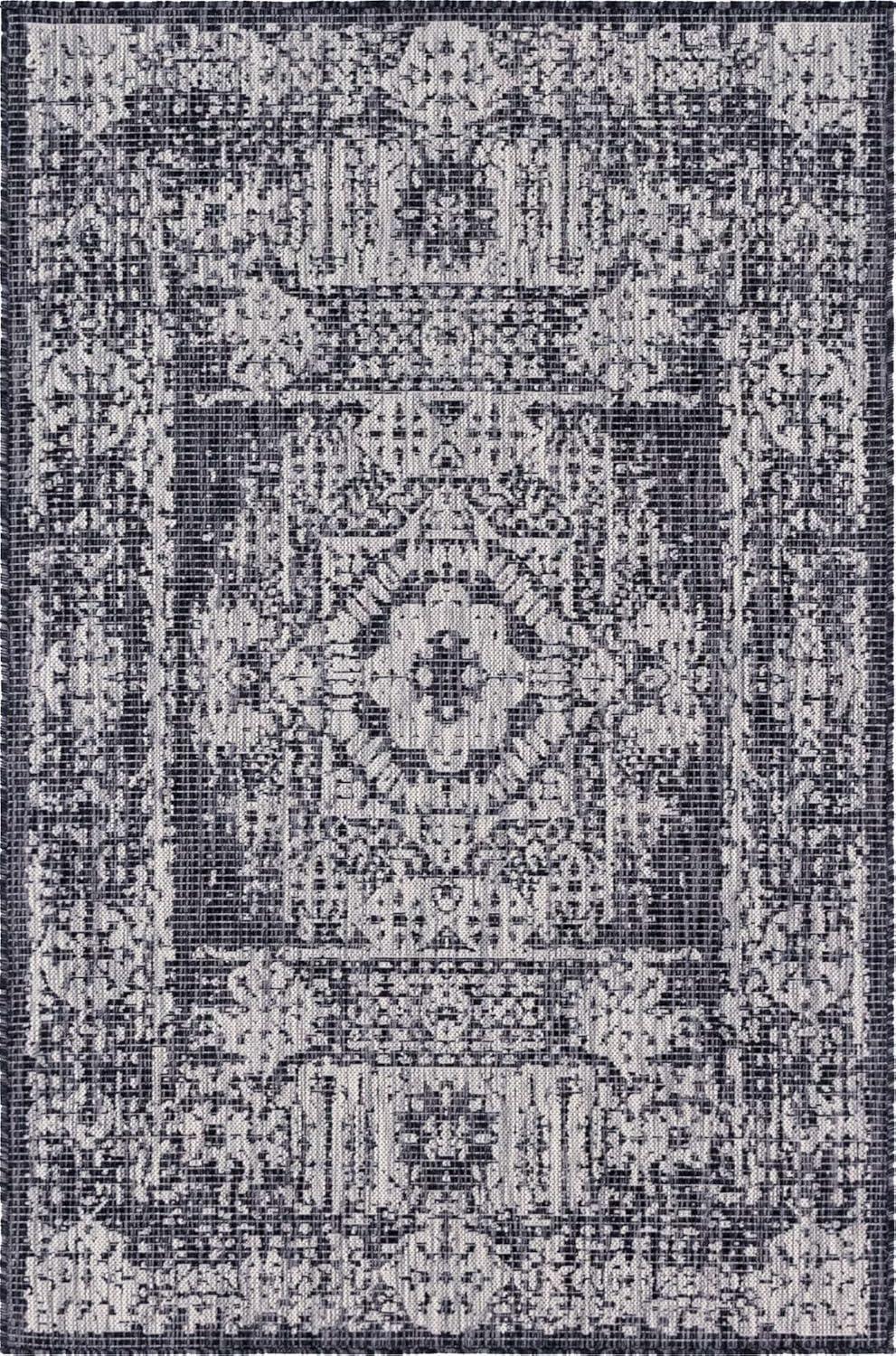 Unique Loom Outdoor Traditional Timeworn Geometric Woven Area Rug