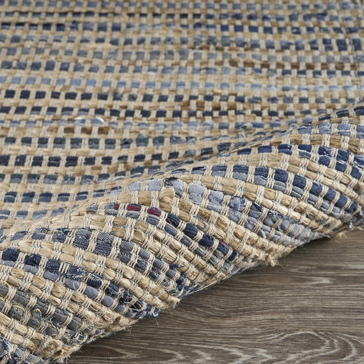 LR Home Vogue Hand Woven Area Rug, Denim Blue / Cream, 5 ft. x 7 ft.