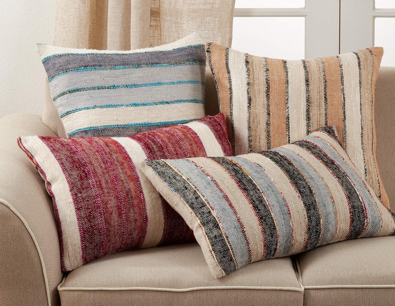 Lynn Collection Striped Cotton Throw Pillow