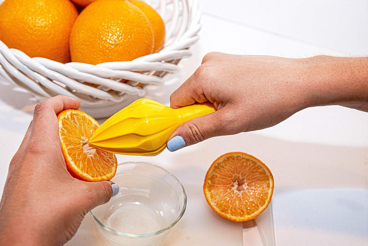 Prepara Juicy Juice Manual Hand Citrus Reamer for Lemons, Limes, and Oranges,Yellow