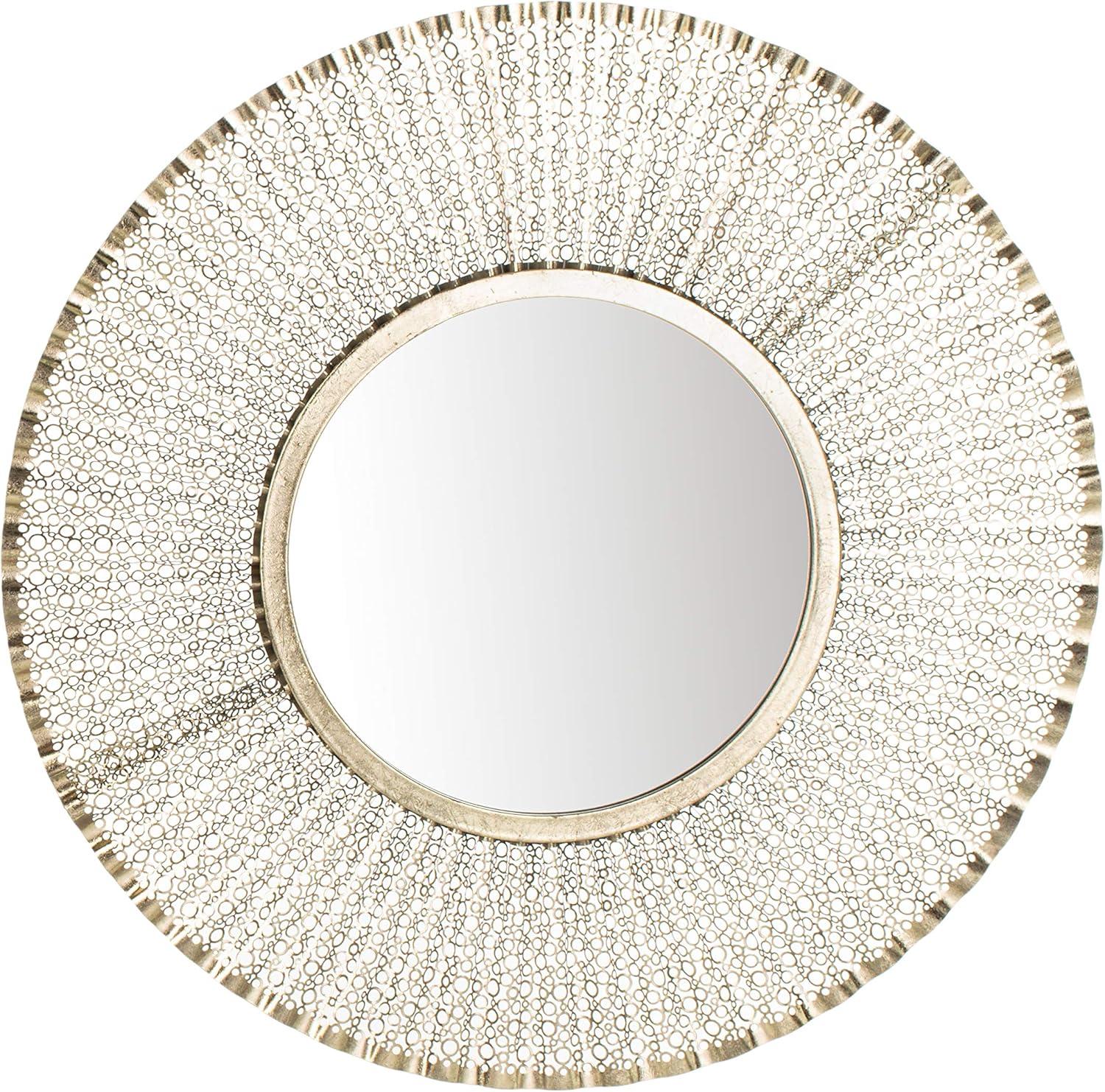 Foster 30.5" Round Silver and Gold Wood Mirror