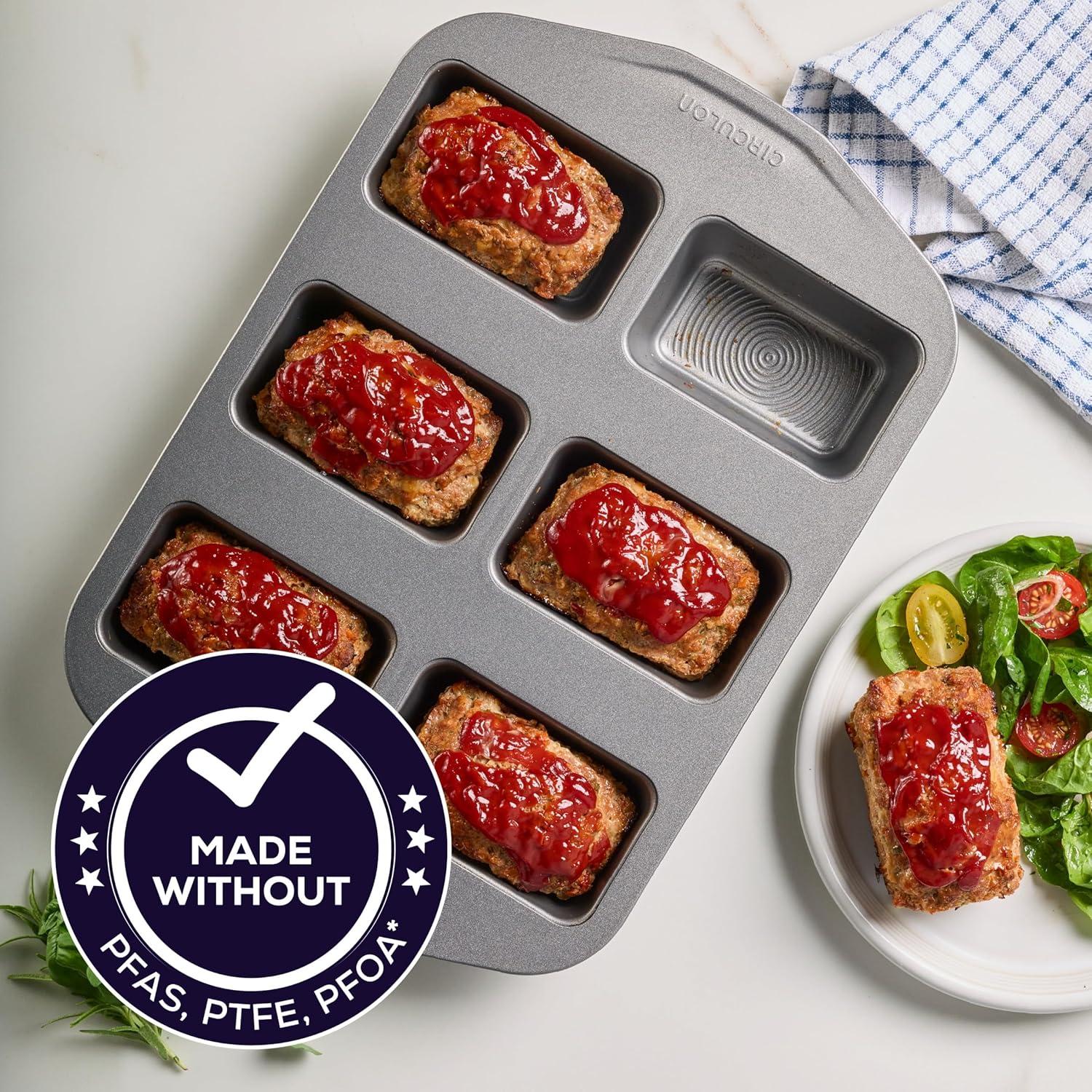 Circulon Circulon Nonstick Bakeware Mini Loaf Pan, 6-Cup, Gray