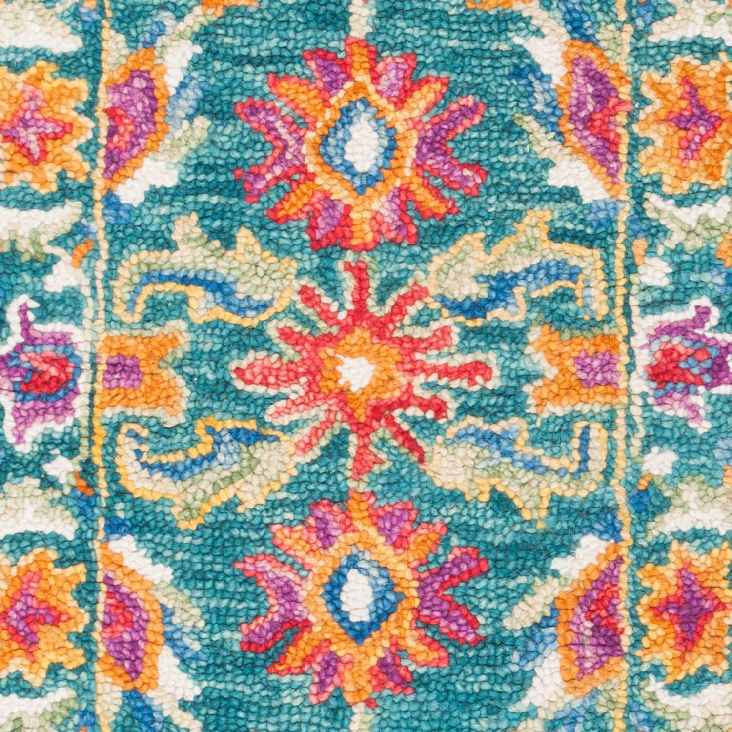 Aspen APN113 Hand Tufted Accent Rug - Turquoise/Purple - 2'3" X 5' - Safavieh.
