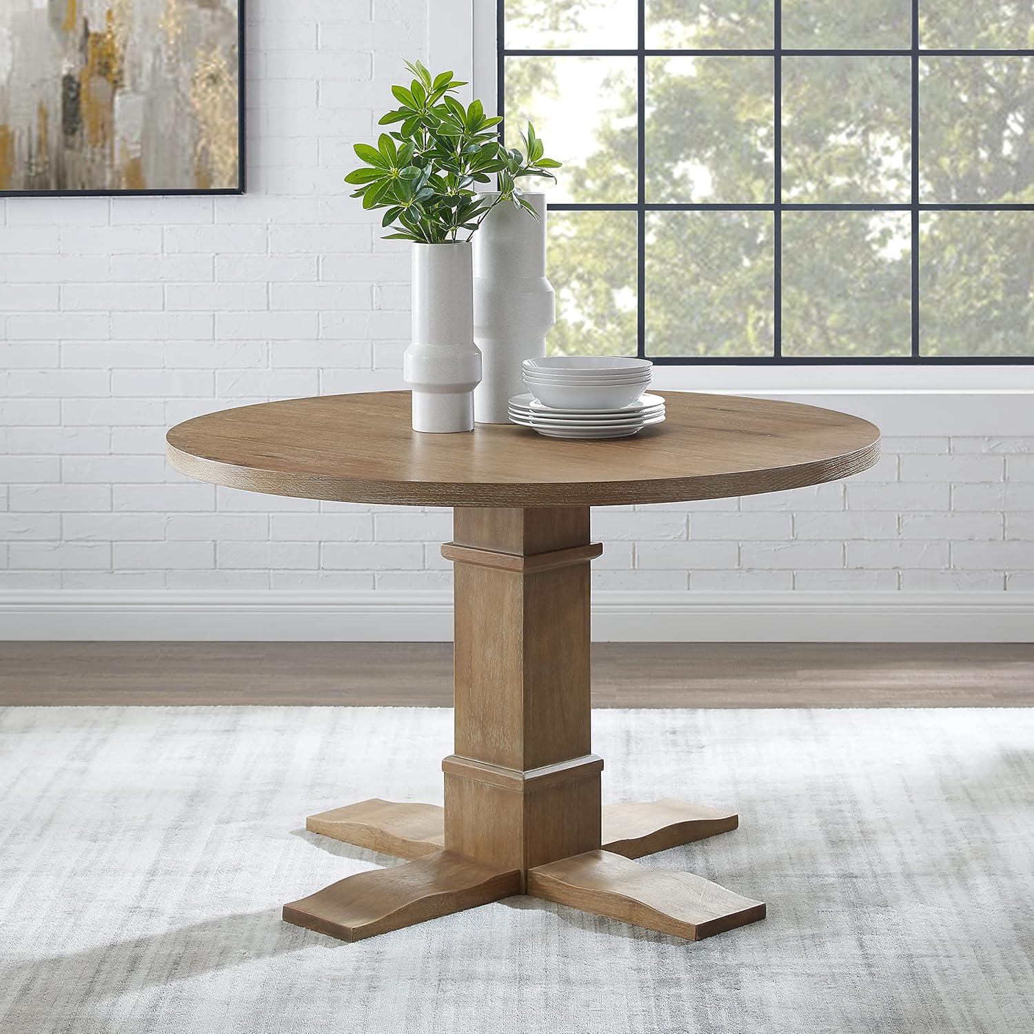 Joanna Round Dining Table Rustic Brown - Crosley